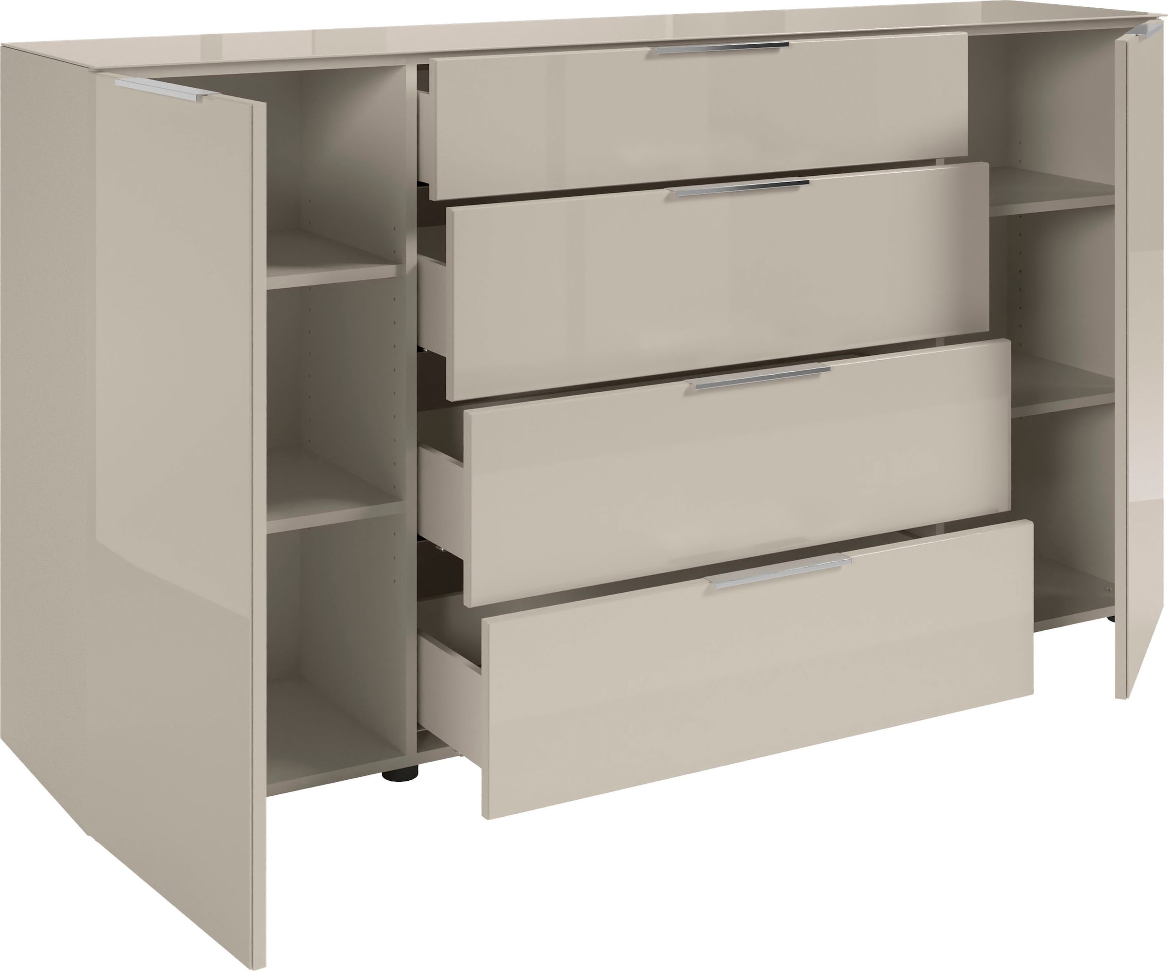 HBZ Kommode »Santorin, BxHxT 180x99x40 cm«, (1 St.), Breite 180cm, Softclose für Türen und Schubkästen, Melaminbeschichtung