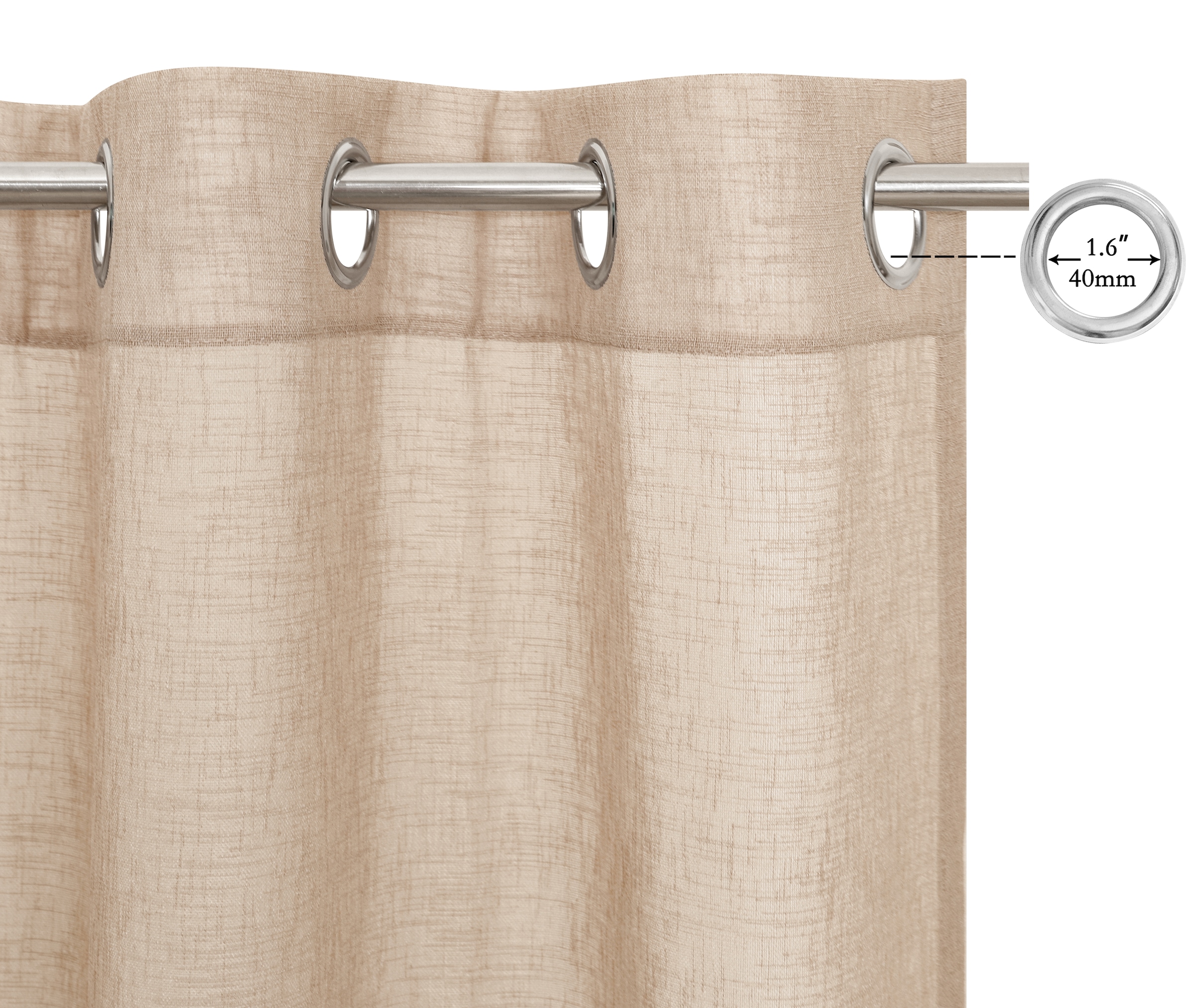 OTTO home Gardine »Kyllo« Ösen 2 Stk. tlg. Leinen-Look, halbtransparent, Ösen- Aufhängung, Pflegeleicht