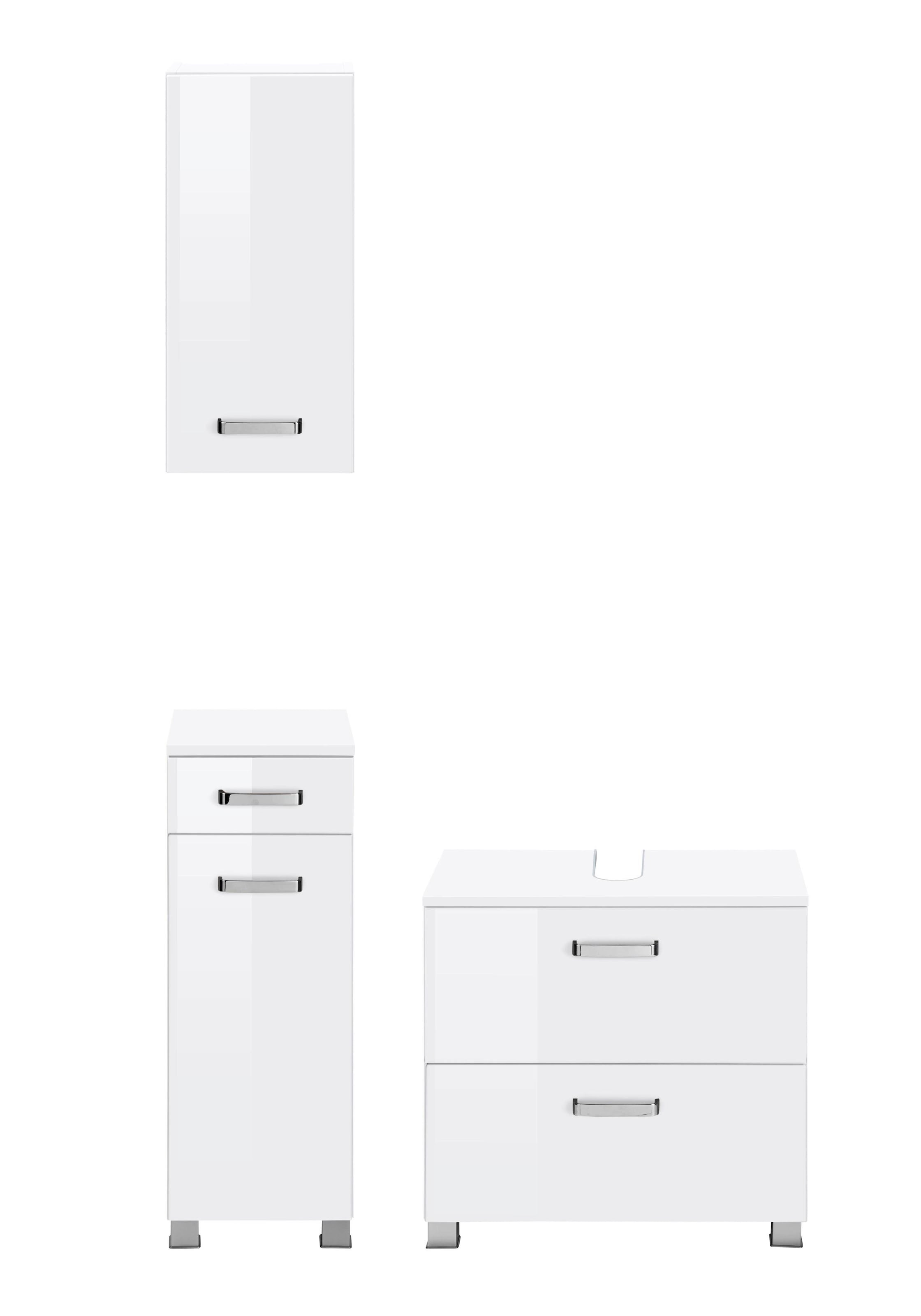 welltime Badmöbel-Set "Ravenna" 3 Stk. tlg. Hängeschrank, Unterschrank, Was günstig online kaufen