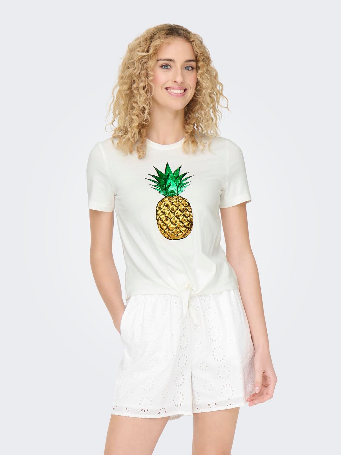 ONLY Kurzarmshirt "ONLKITA LIFE S/S FRUIT KNOT TOP BOX JRS" günstig online kaufen