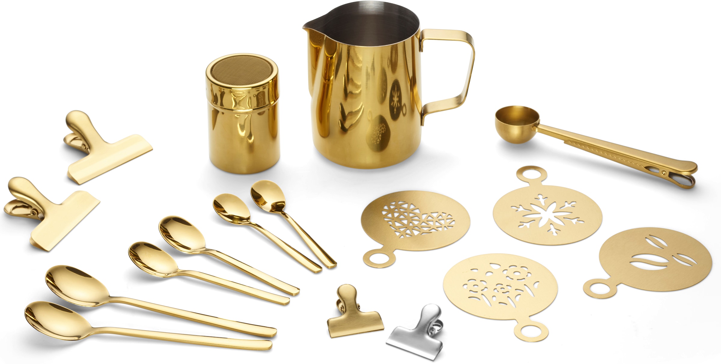 ECHTWERK Barista-Set, (Set, 23 tlg.), Kaffeezubehör-Set, ideal für Cappuccino oder Latte Macchiato, 23-tlg.