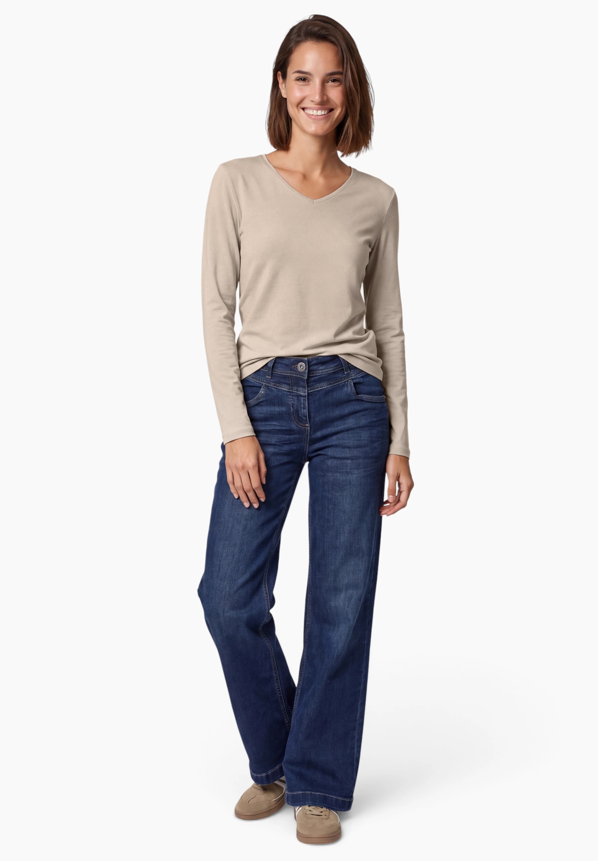 Cecil Langarmshirt aus reiner Baumwolle