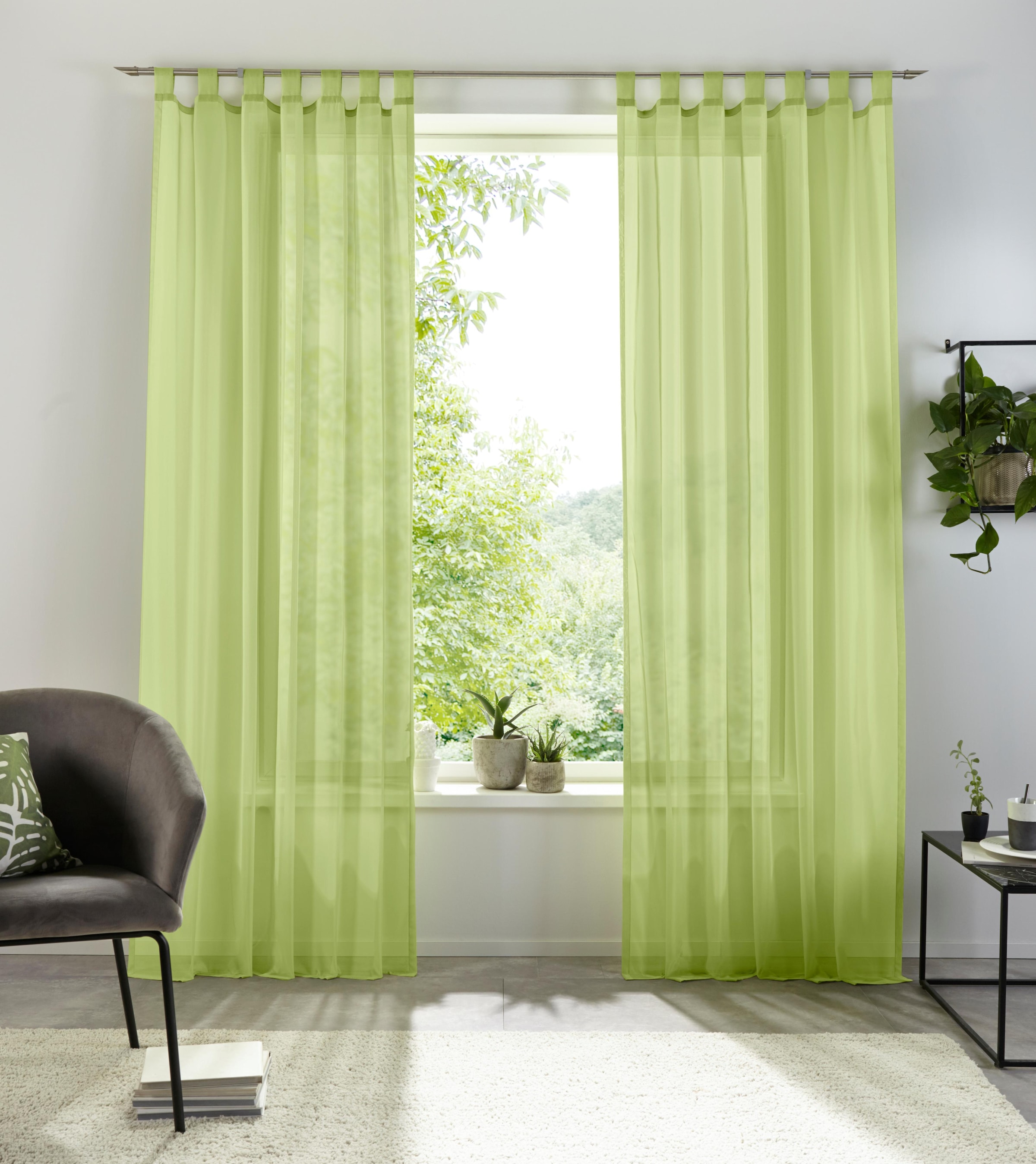 my home Gardine »XANA«, (1 St.), 1 Schal, transparent, Voile, einfarbig,  pflegeleicht kaufen | BAUR