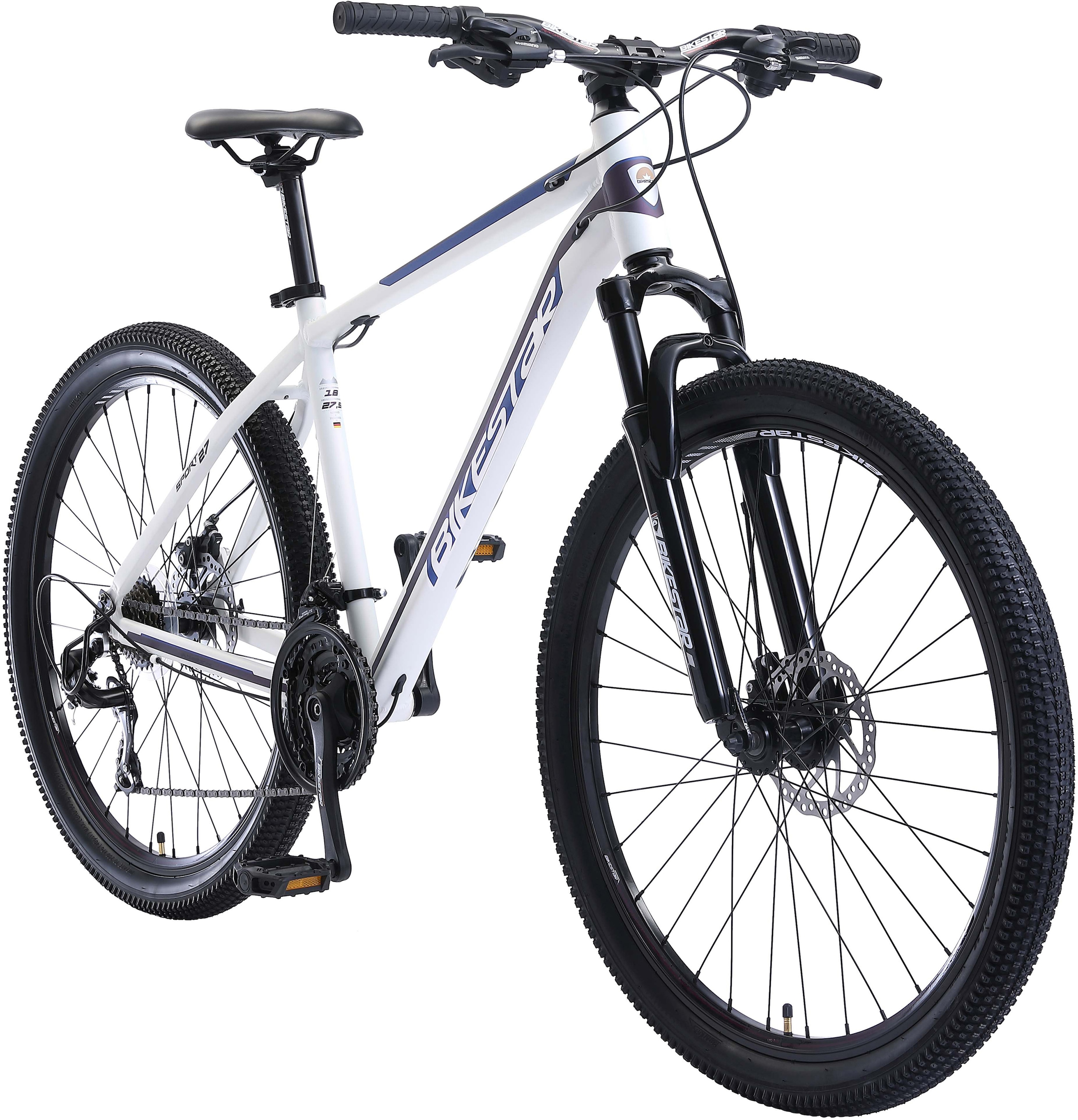 Bikestar Mountainbike, 21 Gang, Shimano, RD-TY300 Schaltwerk, Kettenschaltung, für Damen und Herren, Kettenschaltung