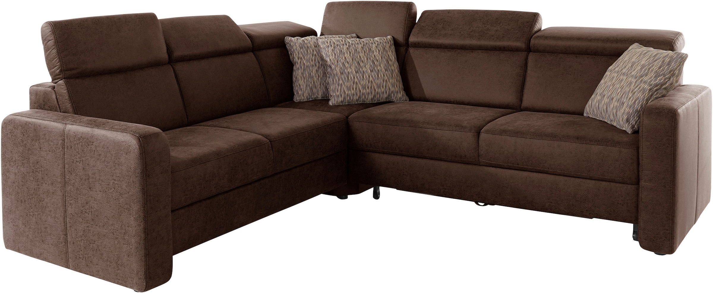 sit&more Ecksofa »Bologna L-Form«, Kopfteilverstellung, wahlweise mit Bettfunktion und Schubkasten