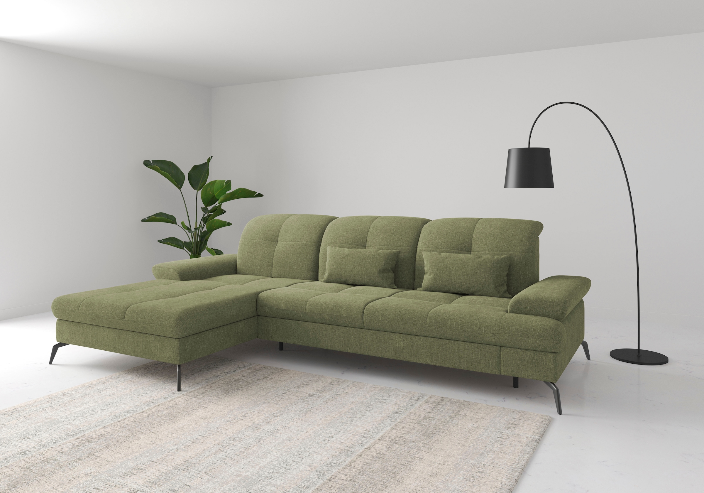 sit&more Ecksofa "Amica, L-Form, inkl. Sitztiefenverstellung & Armteilverstellung" wahlweise mit Schlaffunktion, Bettkasten und Kopfteilverstellung