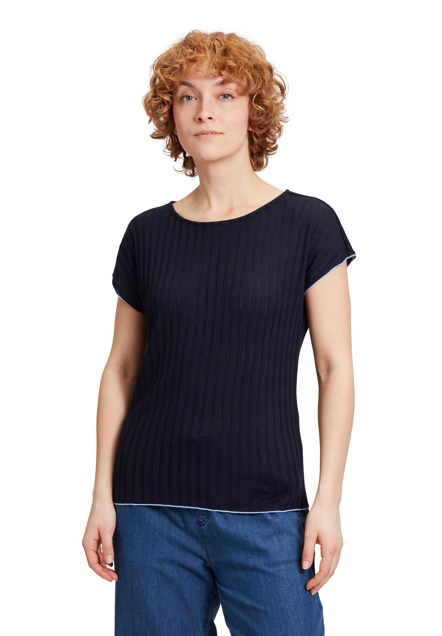Cartoon Kurzarmshirt "Cartoon Damen Casual-Shirt mit Rippenstruktur", (1 tl günstig online kaufen