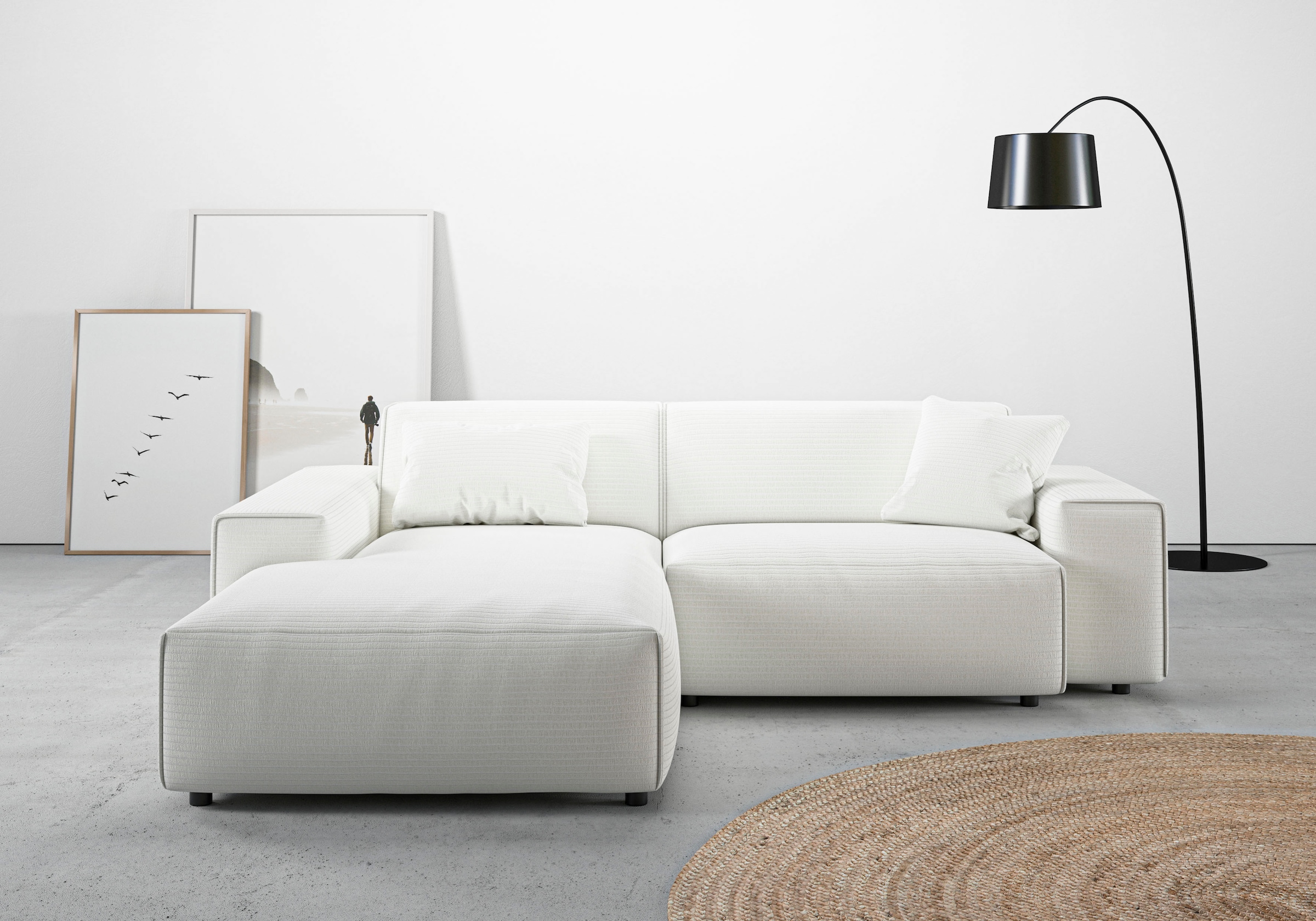 Home affaire Ecksofa "Glimminge L-Form auch in Breitcord, Feincord + Easy c günstig online kaufen