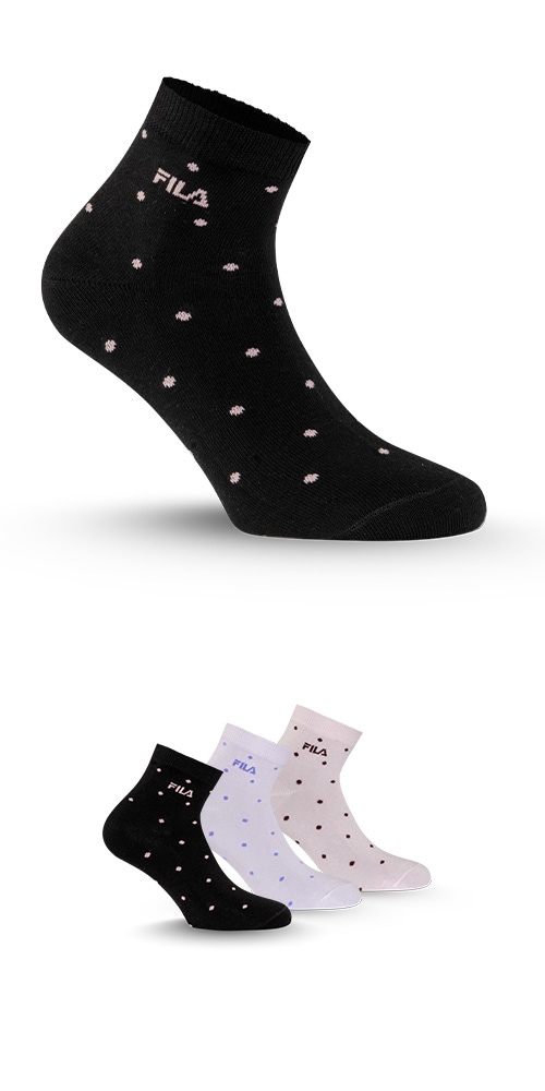 Fila Kurzsocken 3 Paar, mit schmalem Rippenbündchen, gepunktet, Cotton-Mix günstig online kaufen