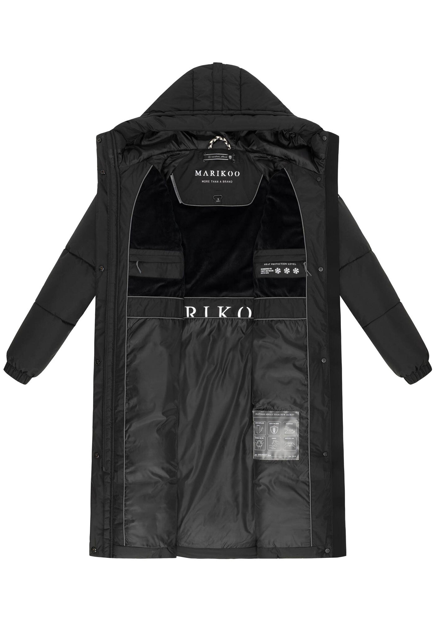 Marikoo Winterjacke »Yaskaa«, Bewegungsschlitze mit Druckknopfverschluss