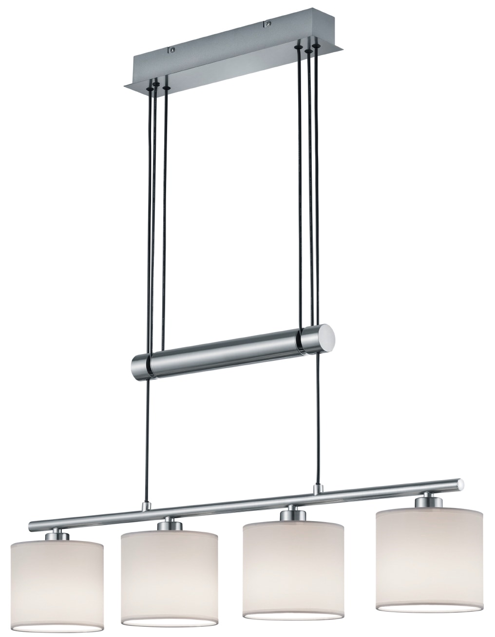 "TRIO LEUCHTEN Pendelleuchte ""Garda"", weiß (weiß, nickelfarben matt), 4, 1 Stk.,mit Leuchtmittel, 4mal E14 je 3,5 Watt und 320 Lumen, Leuchten