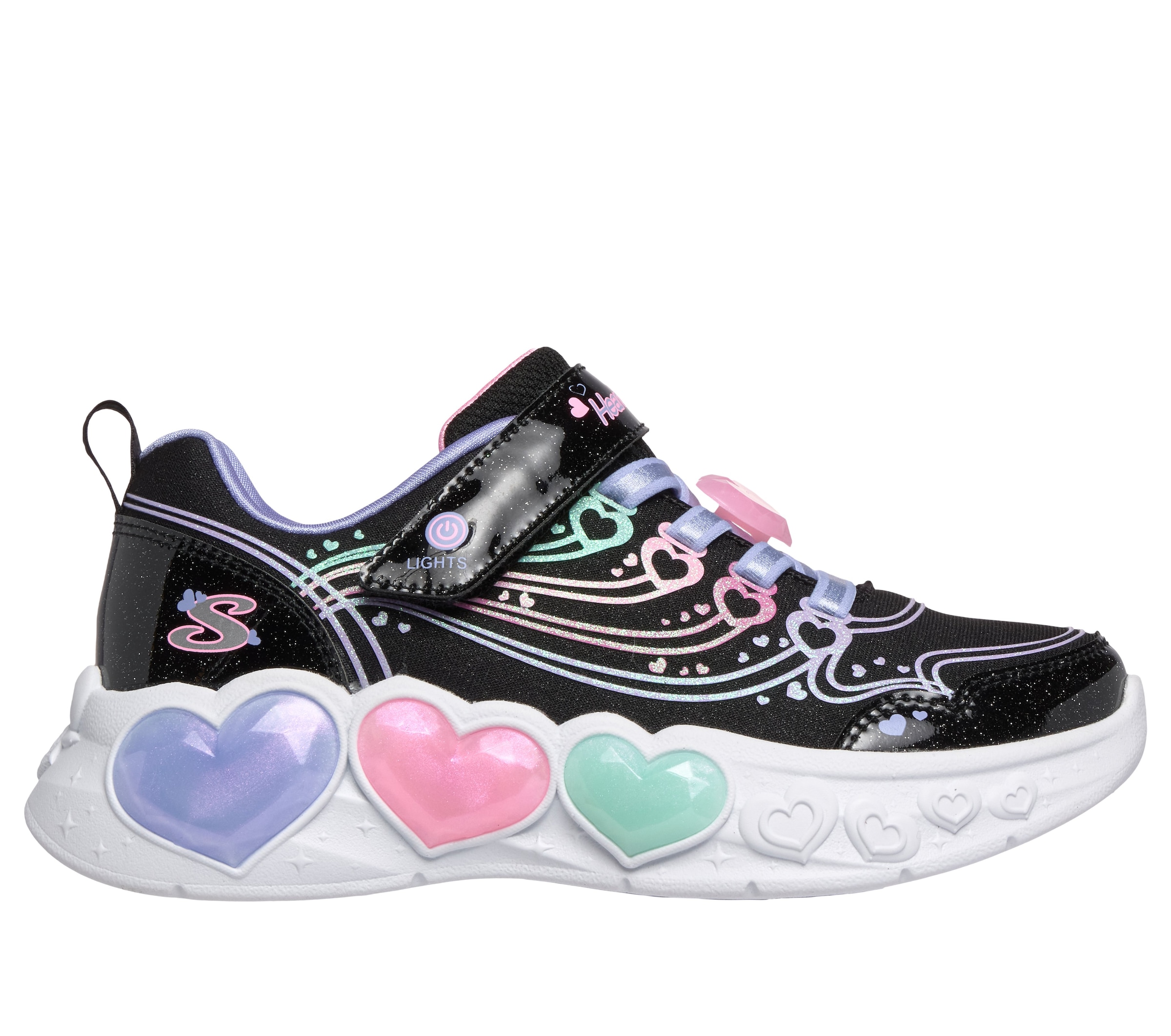Skechers Sneaker »ENCHANTED HEART LIGHTS Blinkschuh«  Klettschuh mit Blinkfunktion, Grössenschablone zum Download