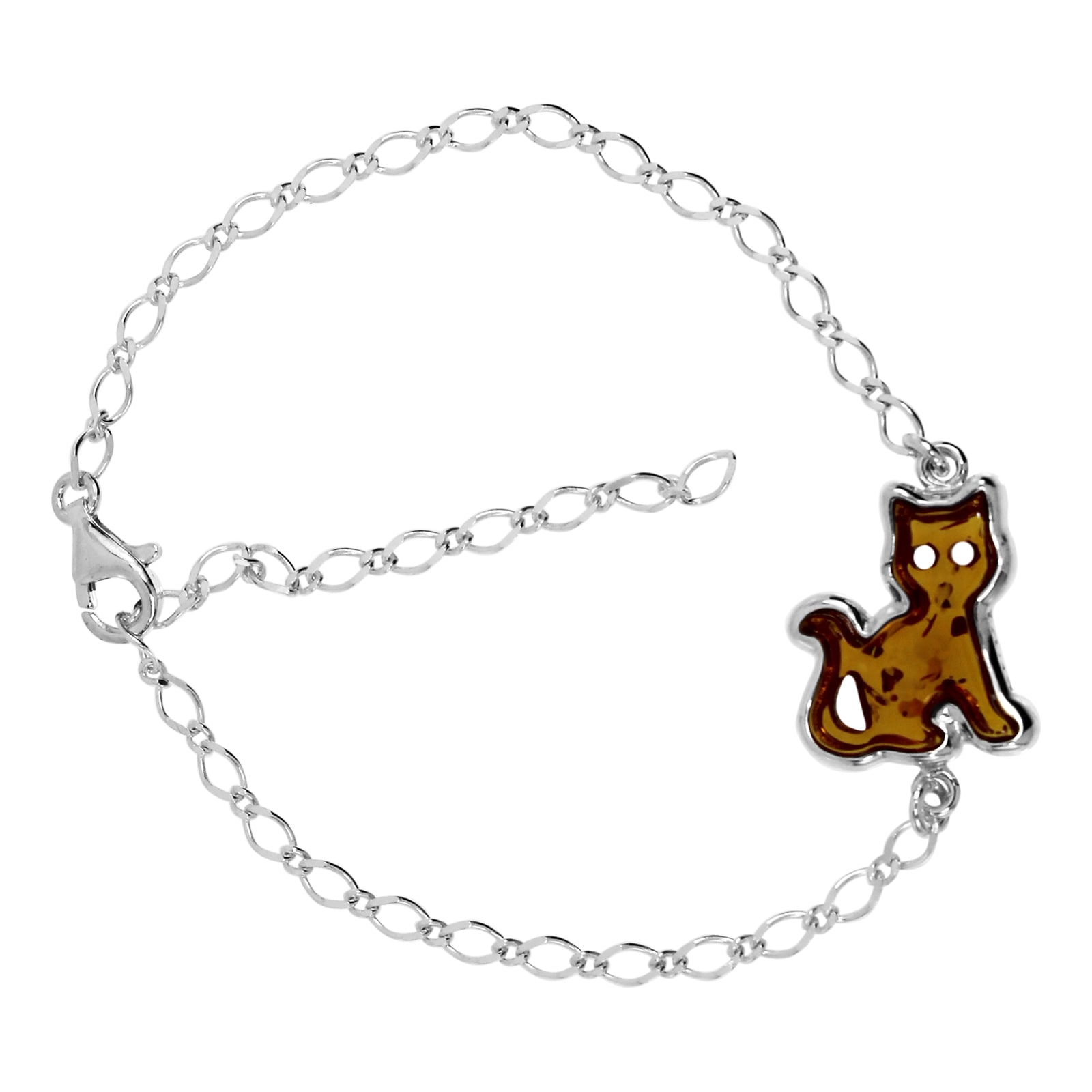 Armband OSTSEE-SCHMUCK "Ostsee-Schmuck Armband Katze Armband Katze", silber, Armbänder, Damen, 20cm, Silber 925 (Sterlingsilber), Armband