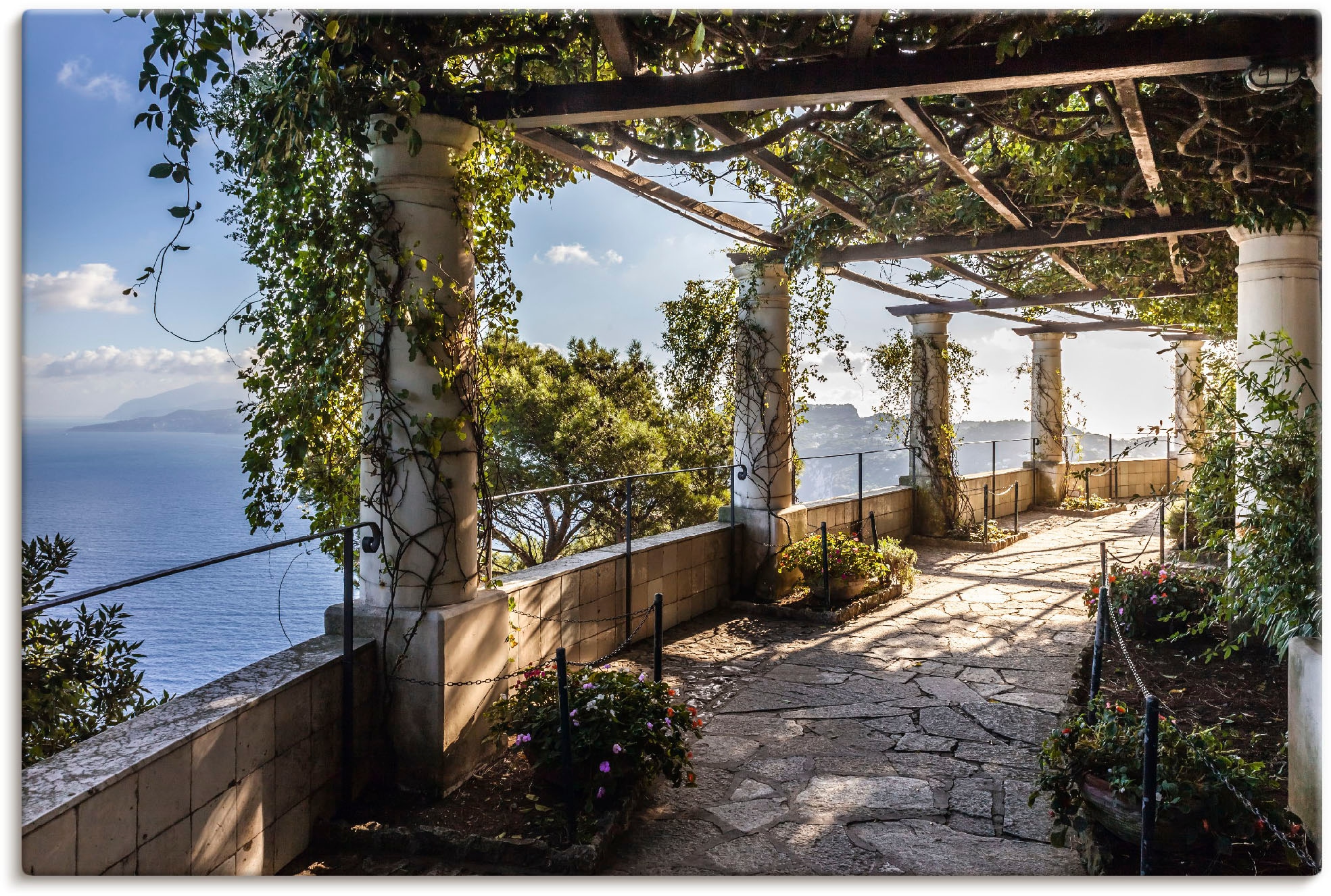 Artland Wandbild "Garten der Villa San Michele auf Capri", Gebäude, (1 St.), als Alubild, Outdoorbild, Leinwandbild, Pos