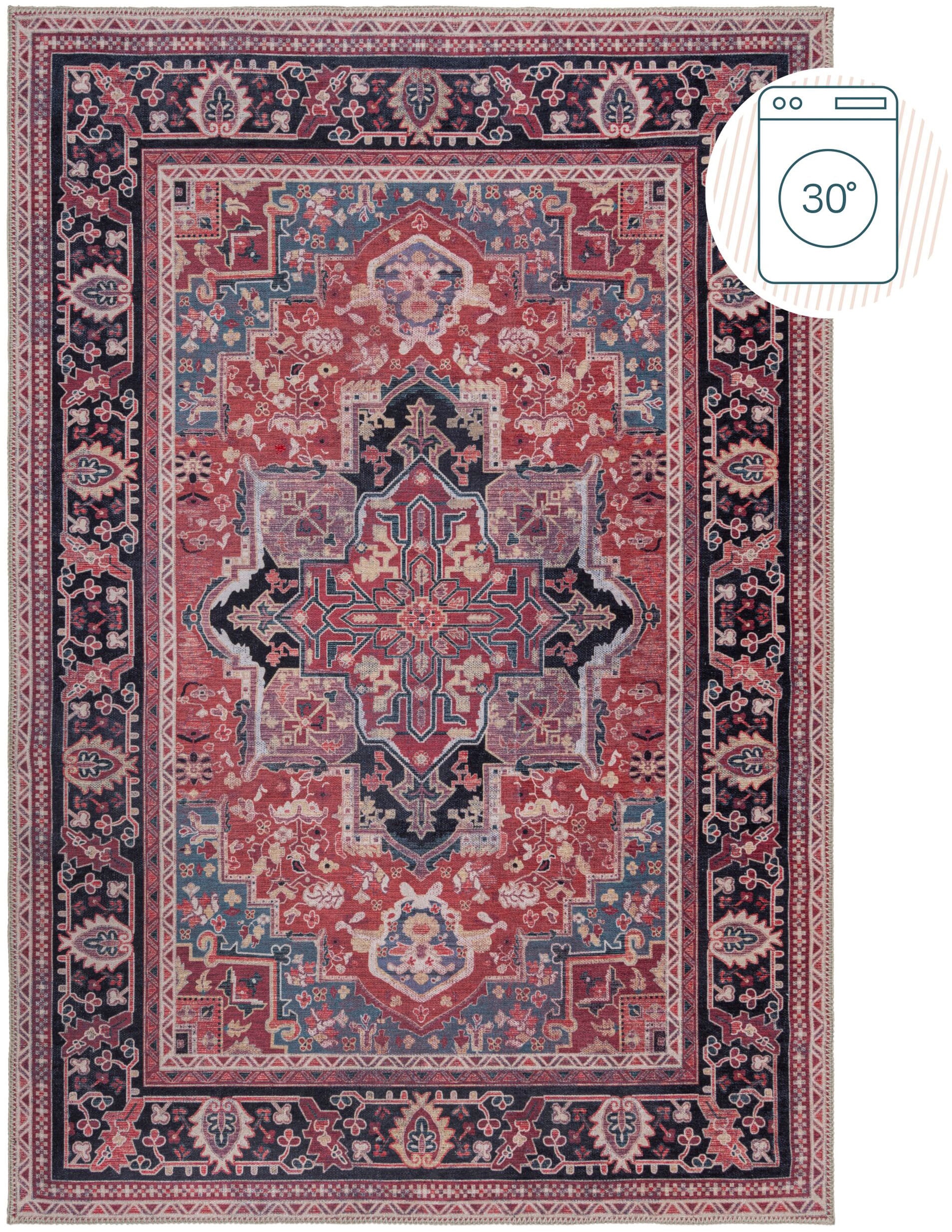 FLAIR RUGS Teppich »Windsor«, rechteckig, 4 mm Höhe, Waschbarer Teppich