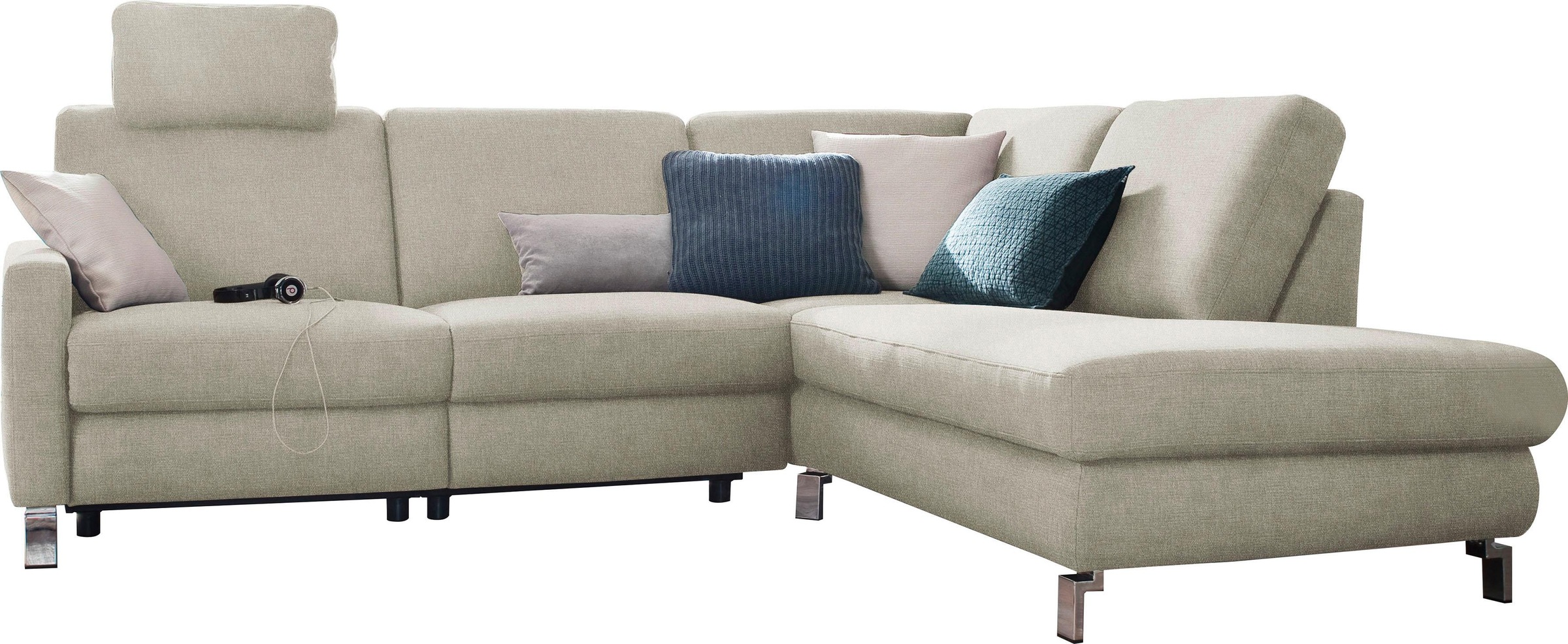 3C Candy Ecksofa »Mainau modern und elegant, mit gutem Sitzkomfort, L-Form«, wahlweise mit elektrischer Relaxfunktion, Federkern