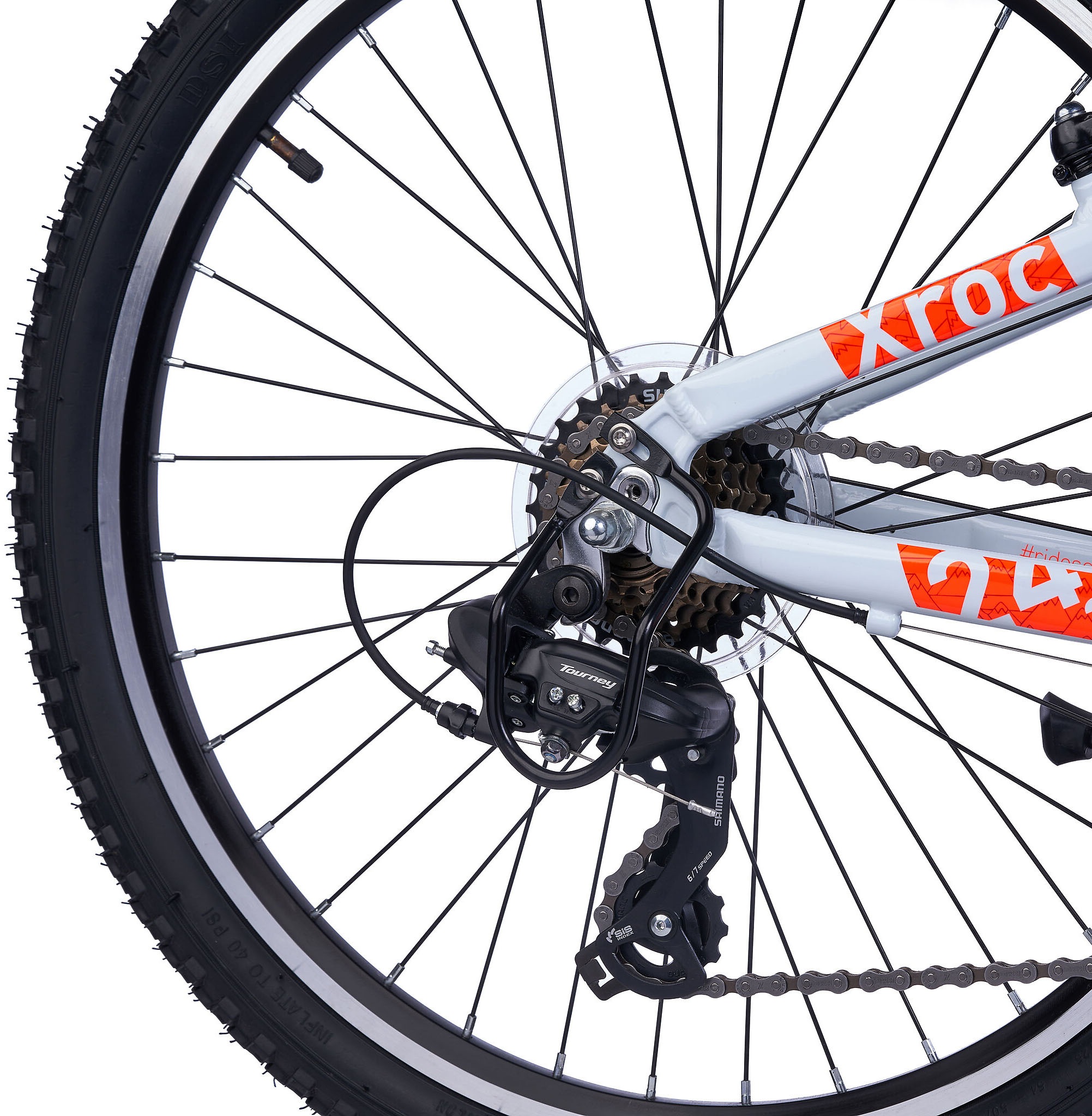 S’COOL Jugendfahrrad »S'COOL Xroc Pro 24-K7 Sky Grey/Neon Orange« 7 Gang Shimano Kettenschaltung