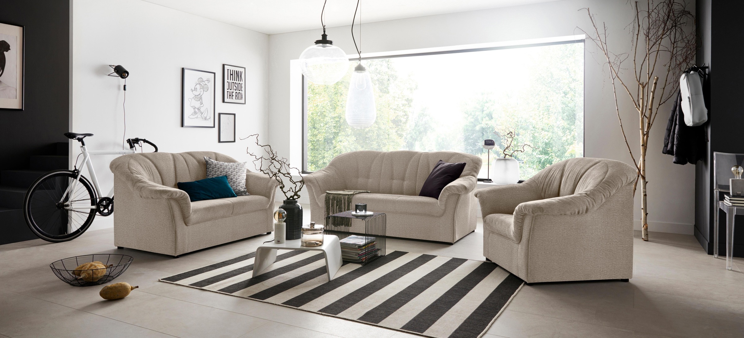 DOMO collection Sessel "Pegnitz zeitlos, elegante Armlehnen, komfortabel" günstig online kaufen