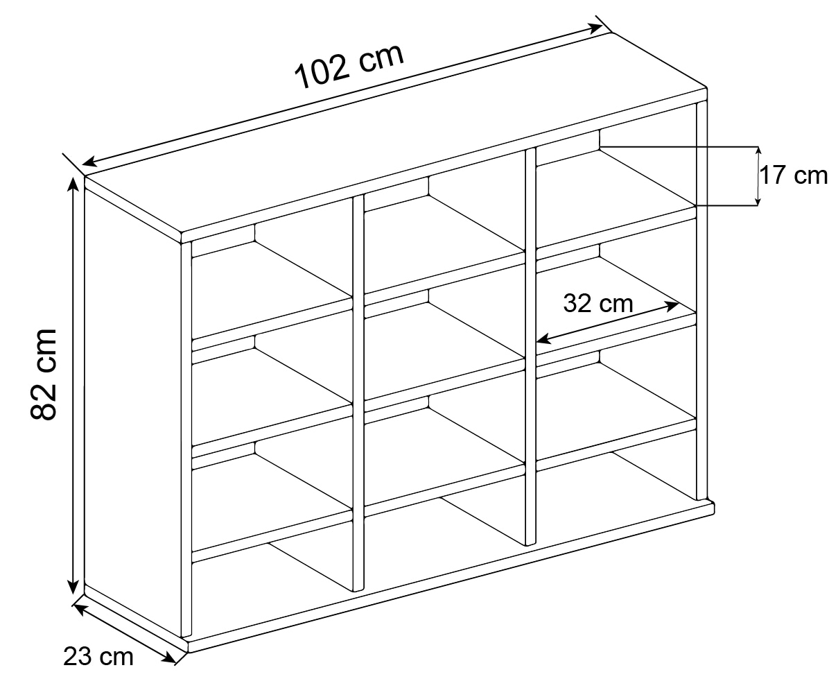 VCM Standregal »Holz CD DVD Standregal Bücherregal Regal Megosa L« 1 Stk. tlg.
