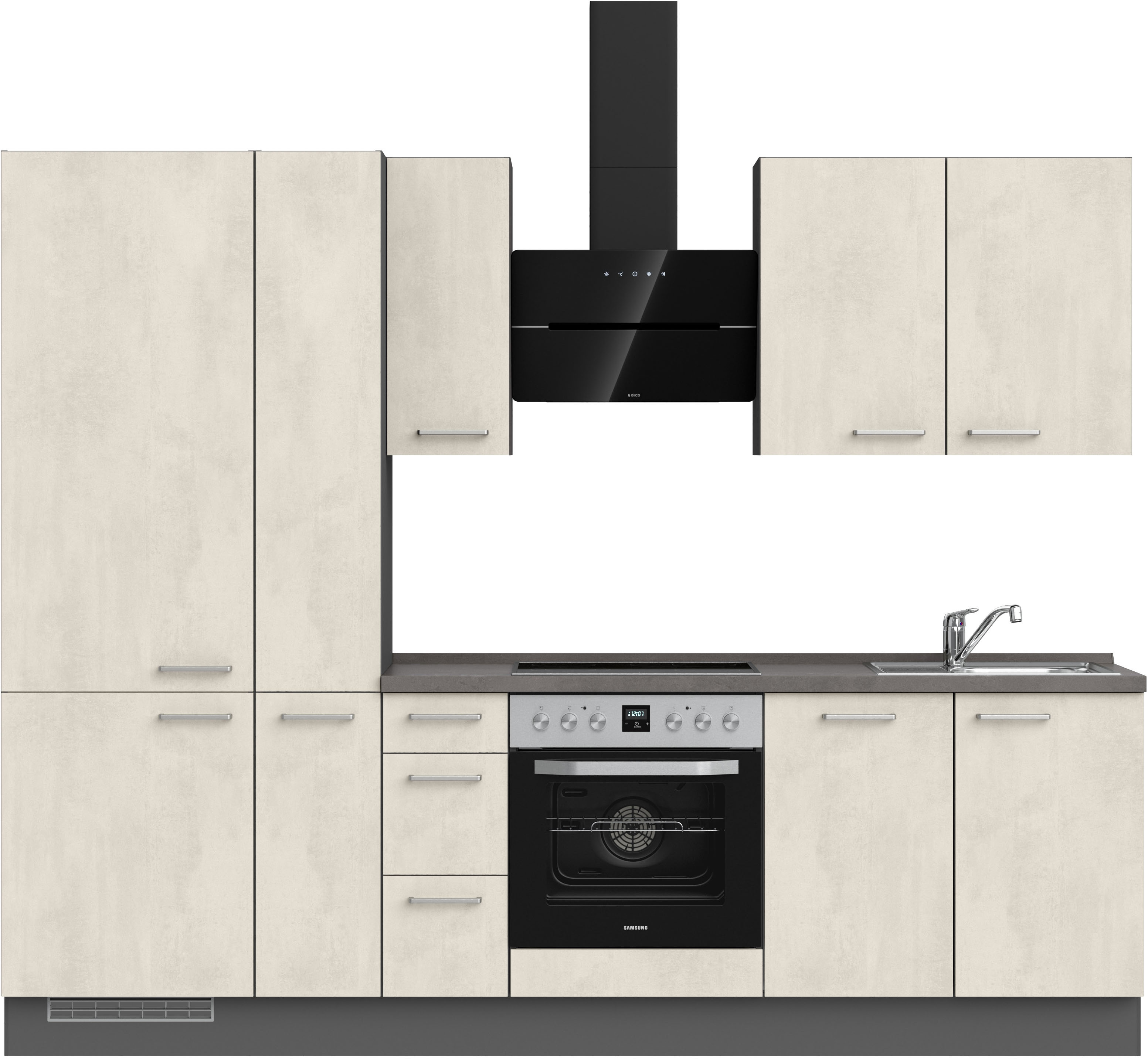 nobilia Küchenzeile ""Riva II", NEU: individuell anpassbar mit gratis Profi-Beratung" vormontiert, Breite 270 cm, Ausrichtung wählbar, wahlw. mit E-Geräten