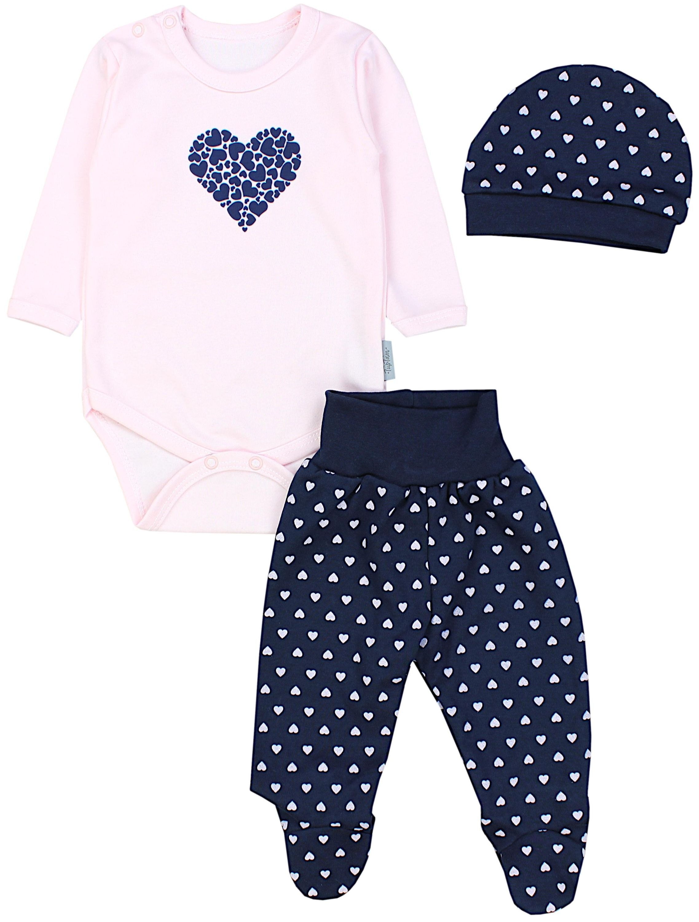 TupTam Langarmbody "Set Baby Bekleidungsset Langarmbody Hose Mütze3 teilig"