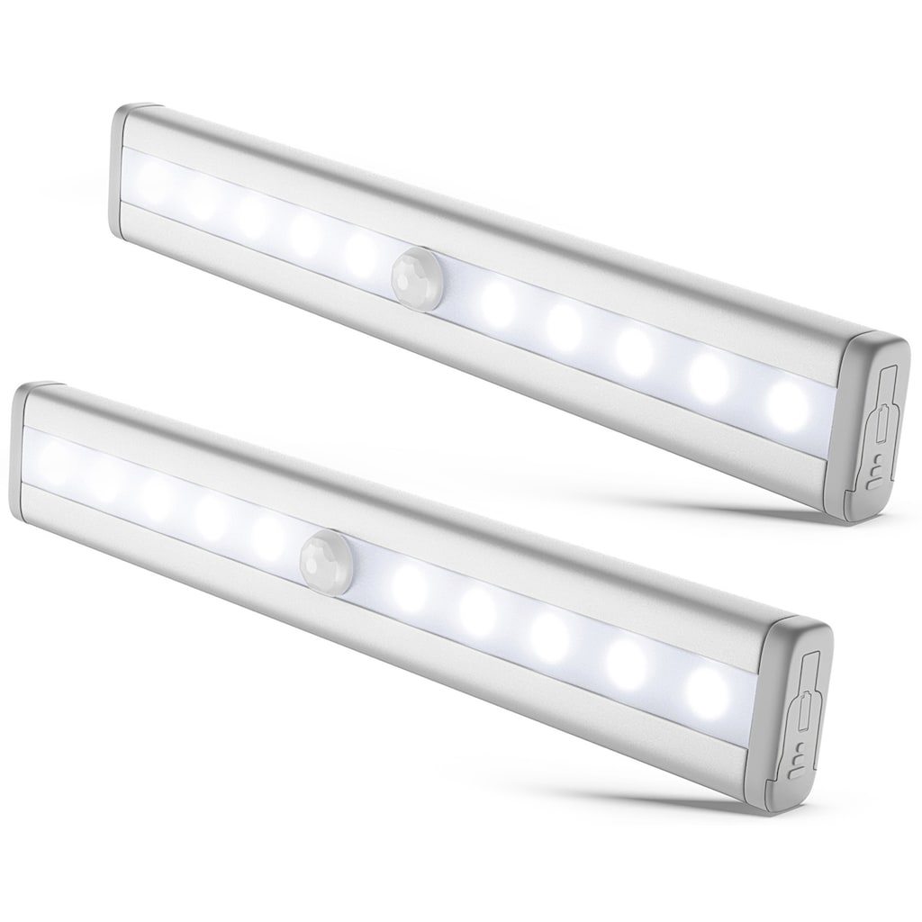 B.K.Licht Unterschrankleuchte 2er-Set, inkl. je 10 x LED, je 80 Lumen, mit Sensor (Reichweite bis 3 Meter), für Batteriebetrieb (Lieferung ohne Batterie)