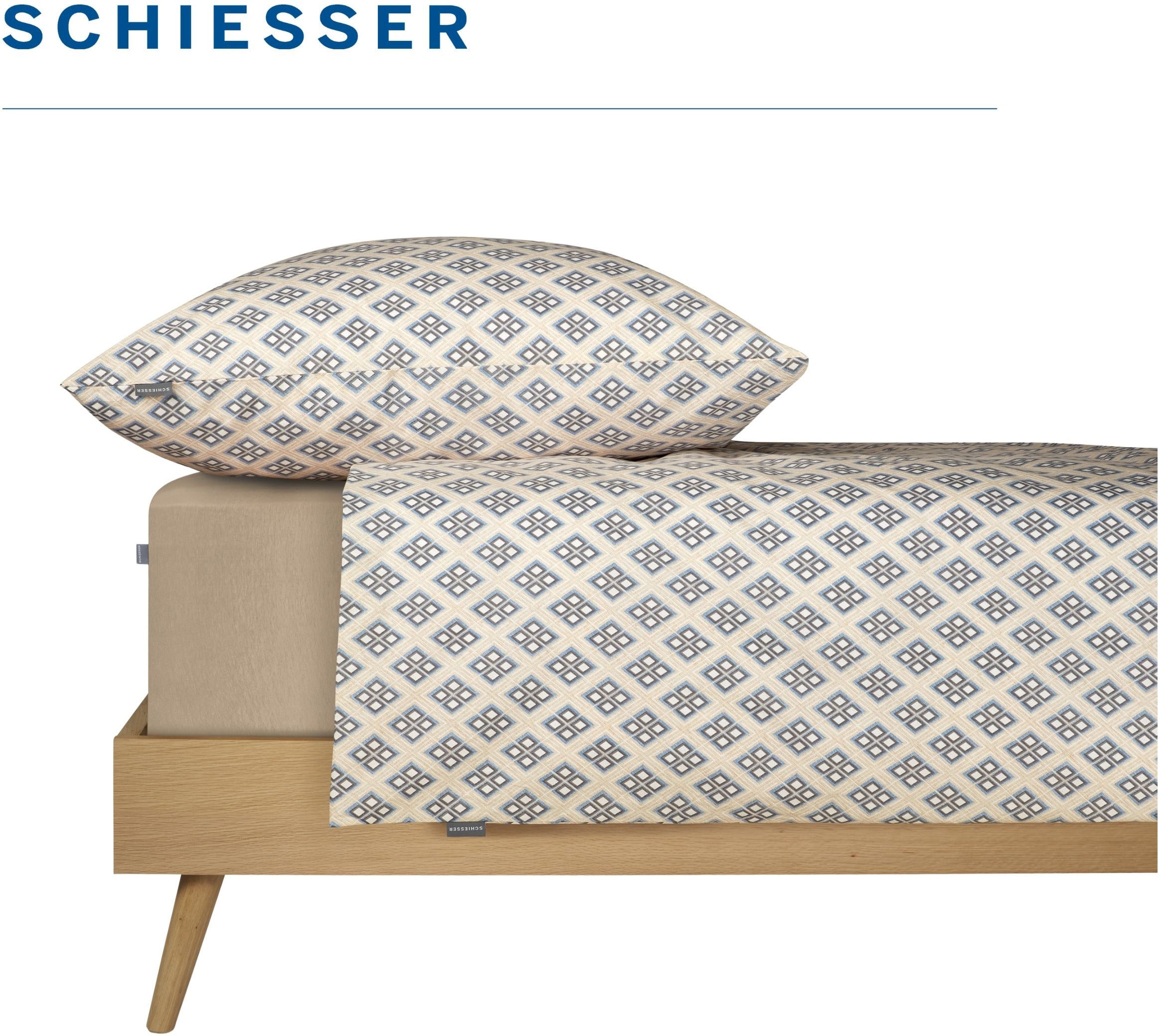 Schiesser Bettwäsche »Yosa aus weicher Baumwolle mit schlichtem Minimaldessin« 2 Stk. OEKO-TEX® MADE IN GREEN