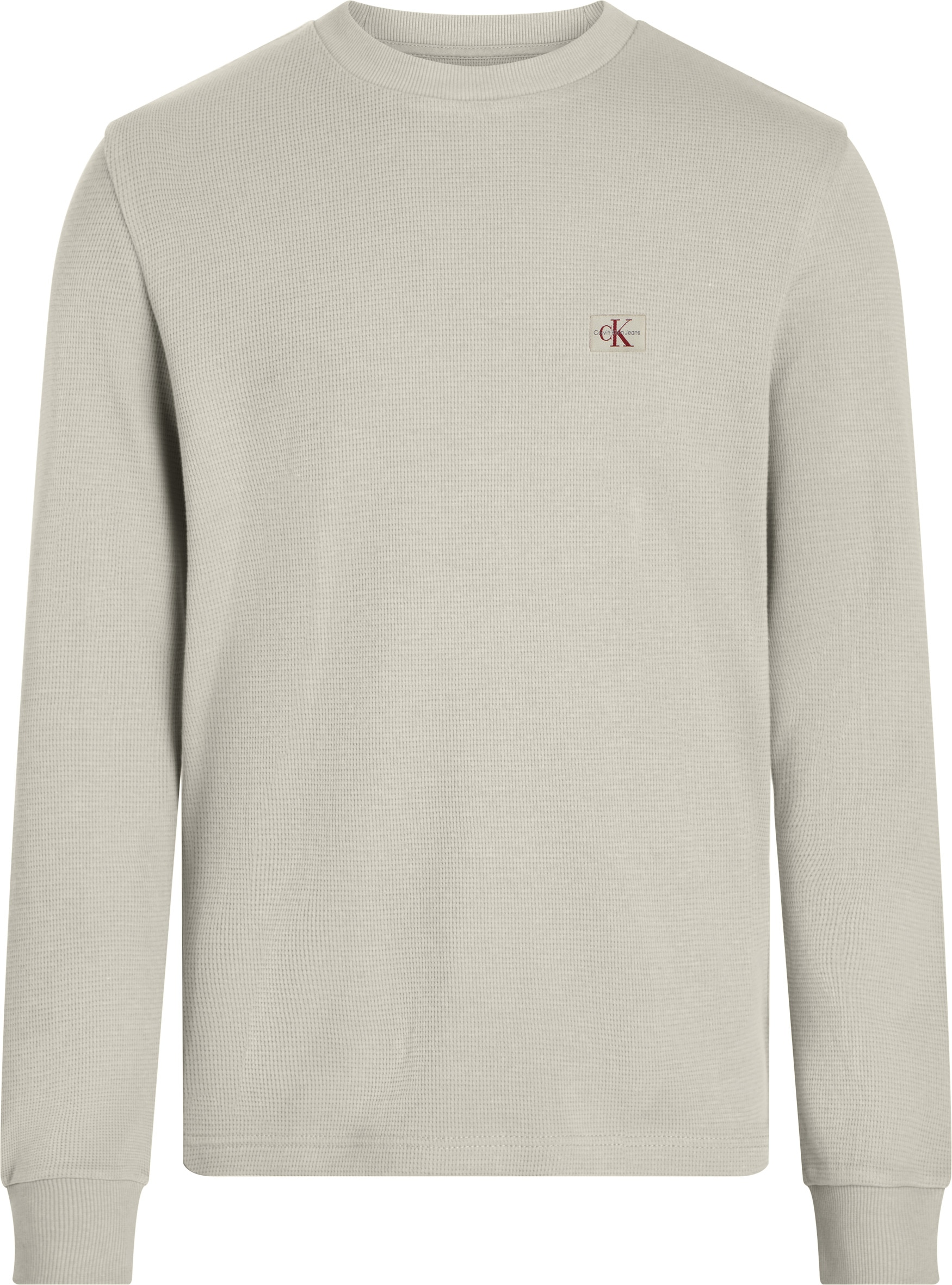 Calvin Klein Jeans Langarmshirt »WOVEN LABEL WAFFLE LS TEE«, Logodruck