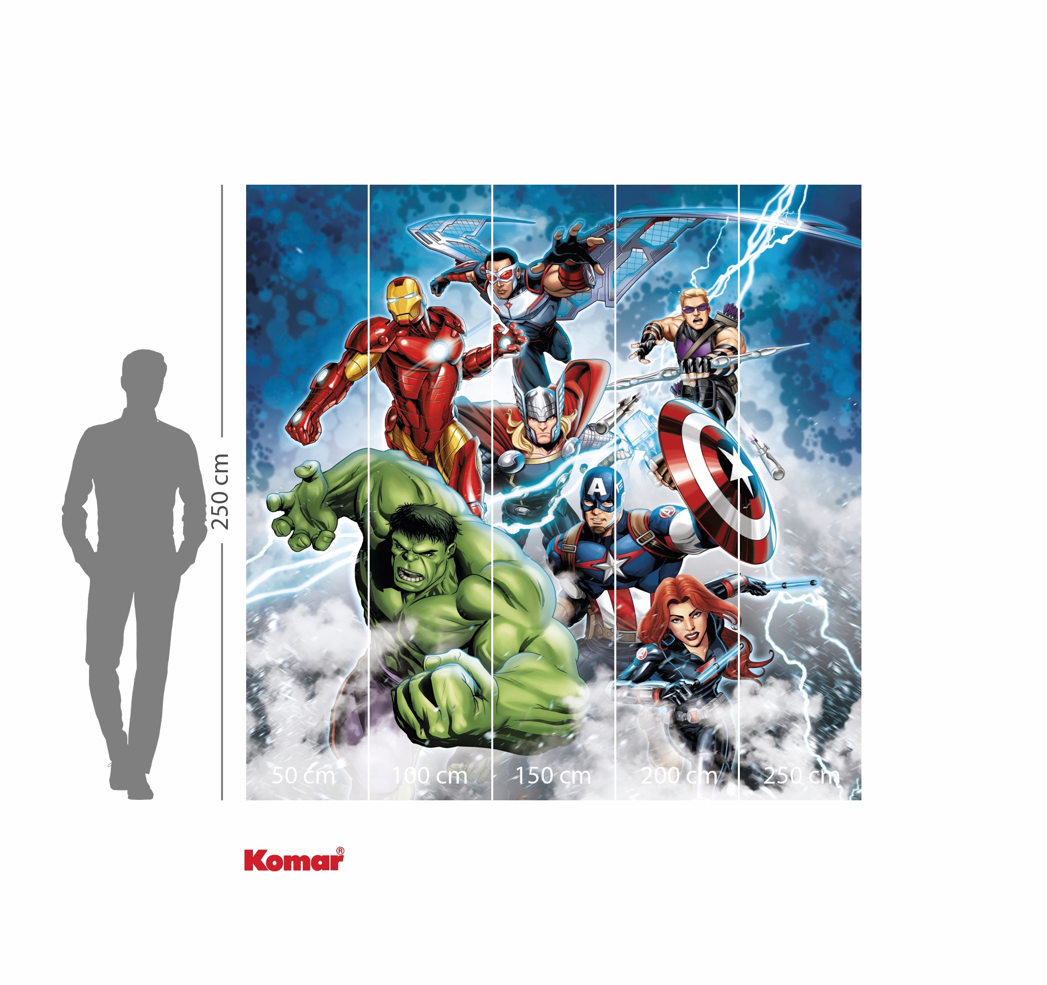 Komar Kindertapete »Marvel Avengers Mighty Team«, bedruckt