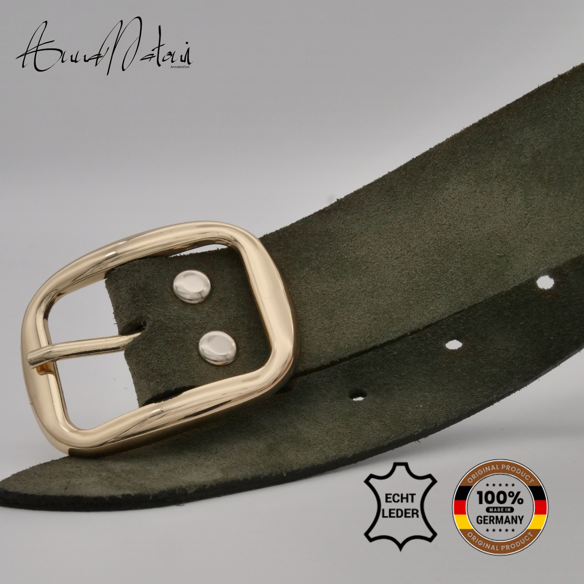 AnnaMatoni Ledergürtel »AnnaMatoni Damen Ledergürtel in hochwertigem Velour Leder 3,5cm«