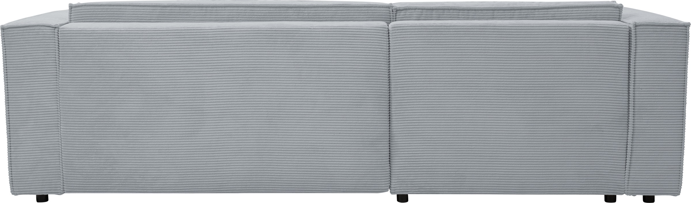 WERK2 Ecksofa »Atlanta-New, modernes Design, Stellmaße 280x147cm, L-Form, Kedernaht«, hoher Komfort, Schlaffunktion & Bettkasten, Cord, Grau