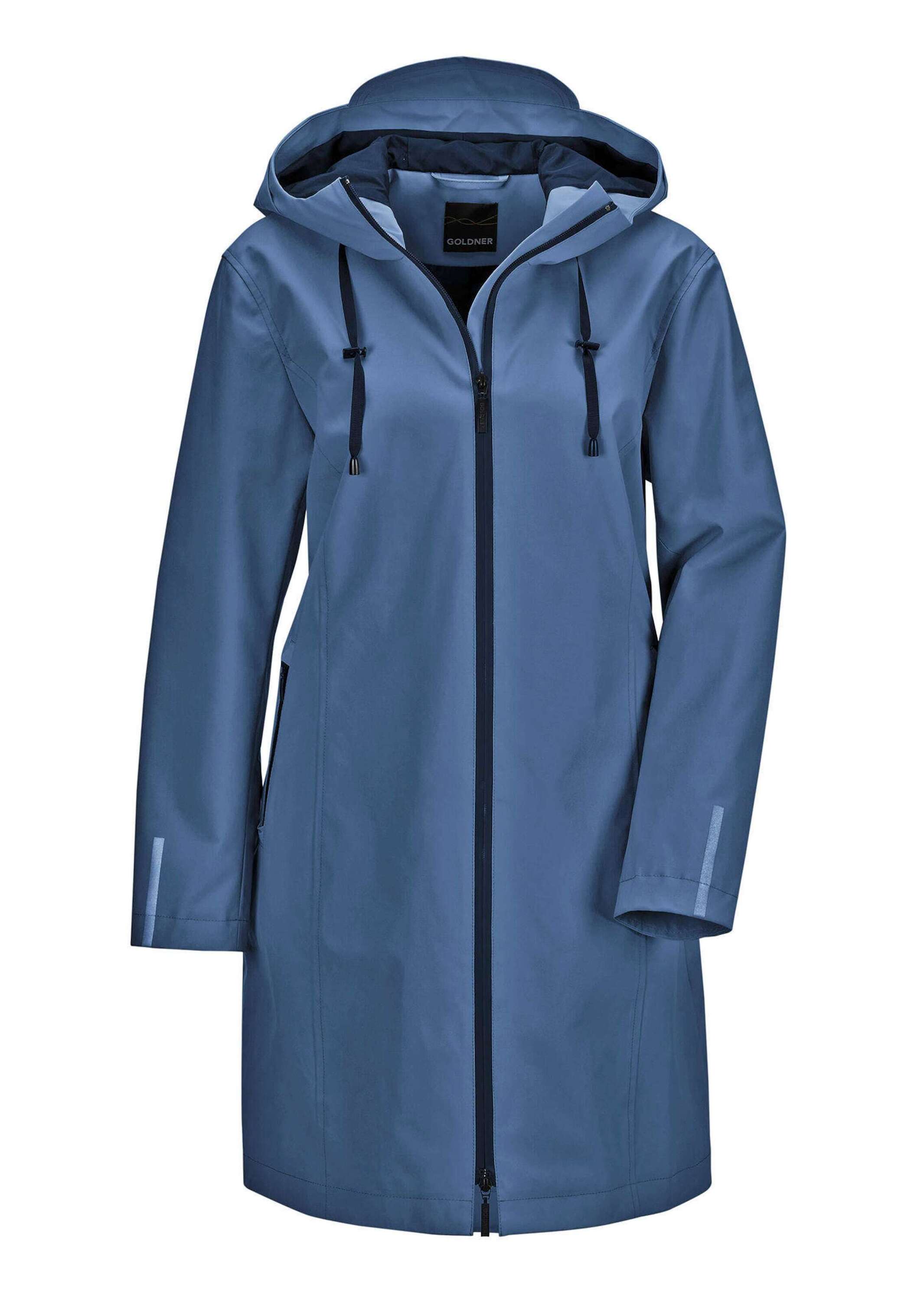 GOLDNER "Wetterfeste Regenjacke mit Kapuze" 2-Wege-Reißverschluss