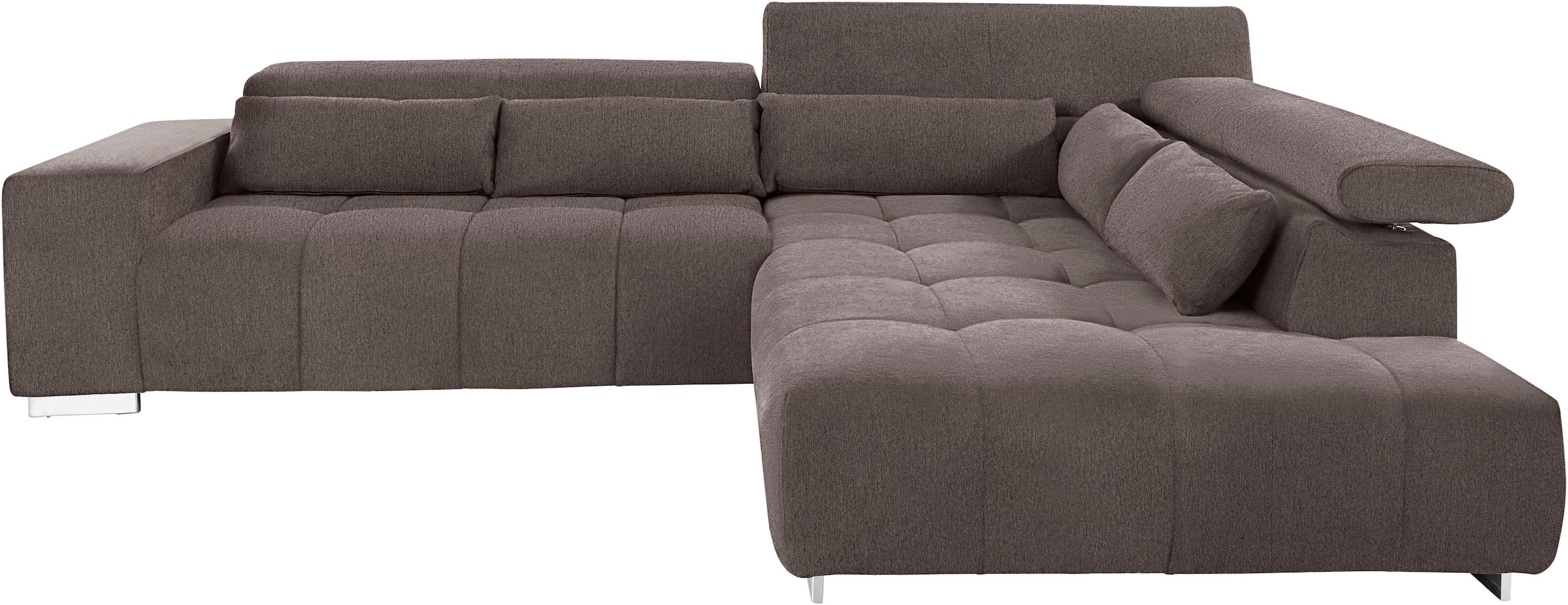 COTTA Ecksofa »Orion L-Form«, mit Kopfteilverstellung & 5 Nierenkissen