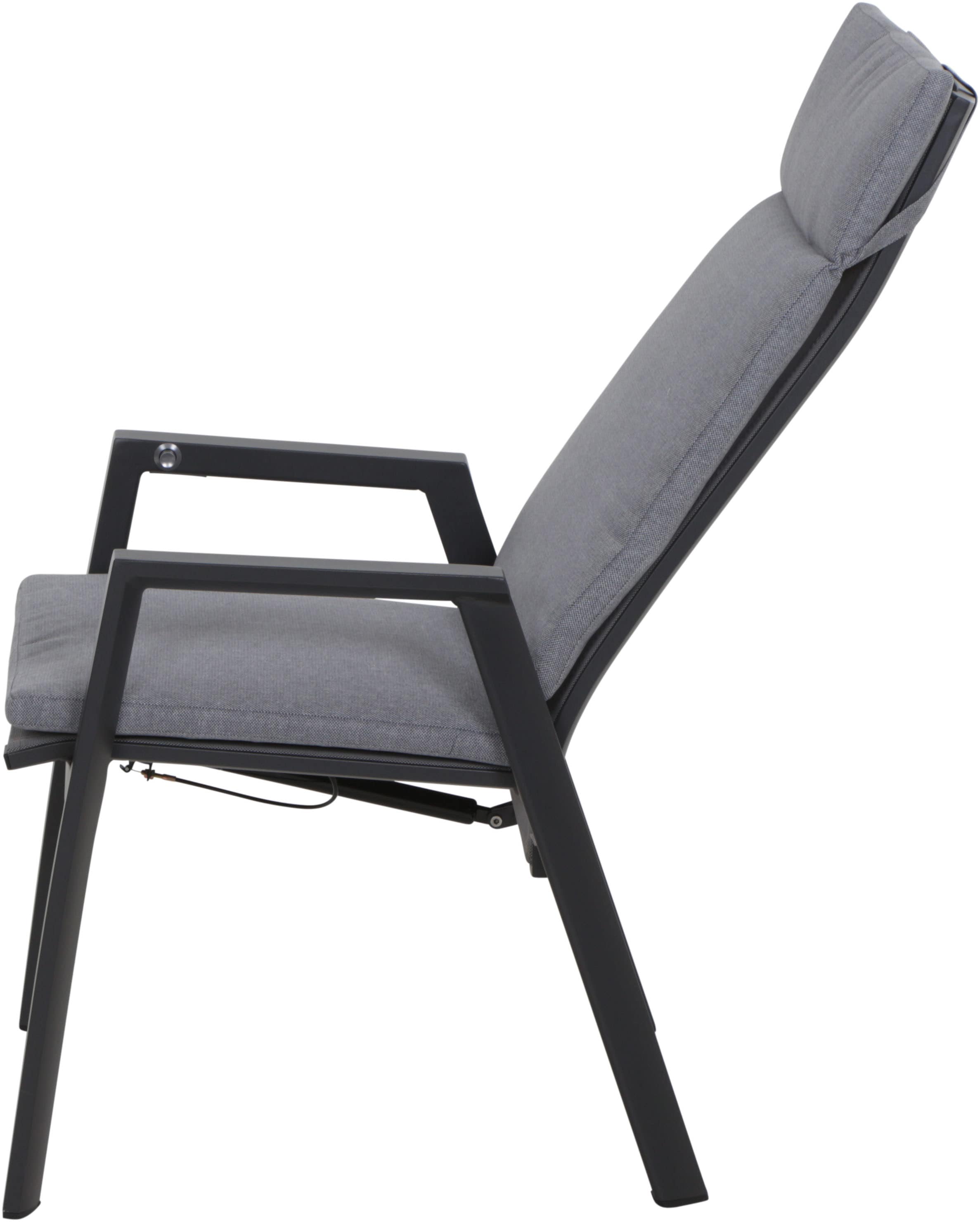 Siena Garden Gartensessel »VALENCIA Move Sessel matt anthrazit« Gestell aus Aluminium, Ranotex® Gewebe dunkelgrau, inkl. Kissen