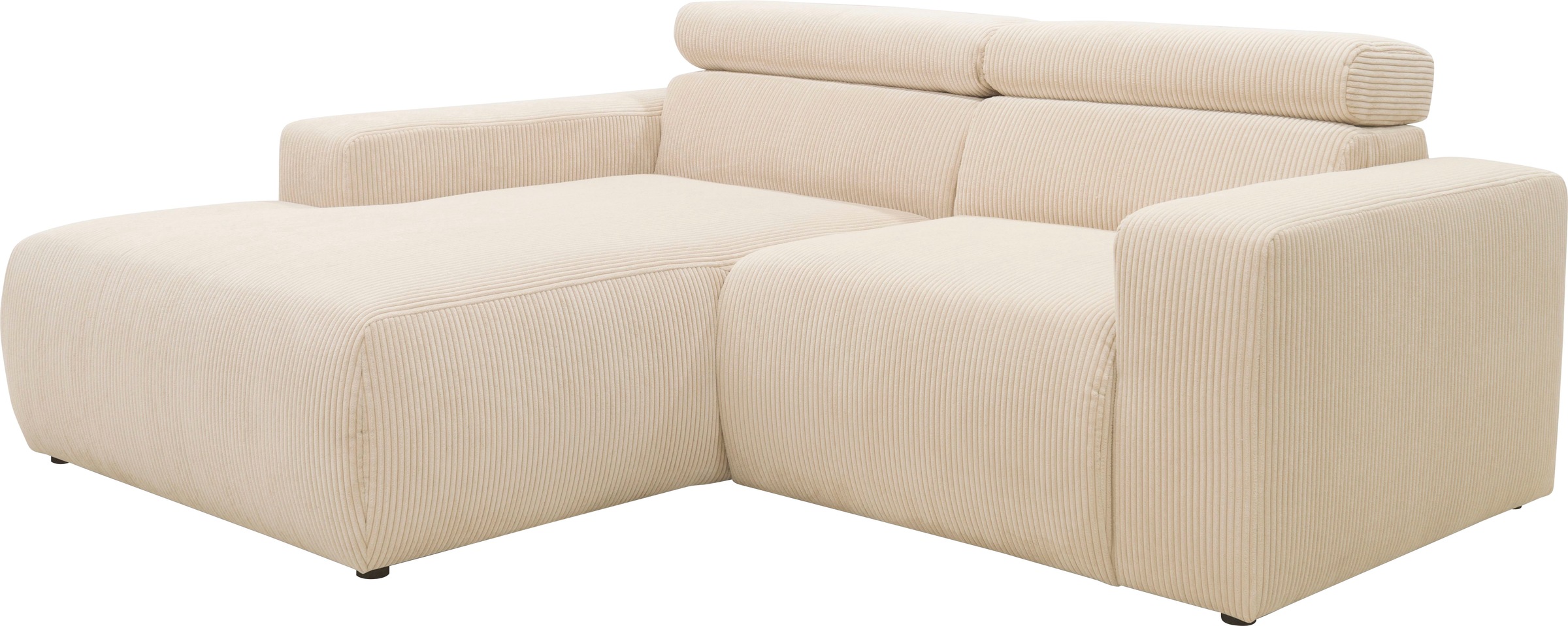 DOMO collection Ecksofa »Brandon kleine Ausführung B/T/H: 214/100/80 cm«, Mit Kopfteilverstellung, auch in Leder und Cord, L-Form