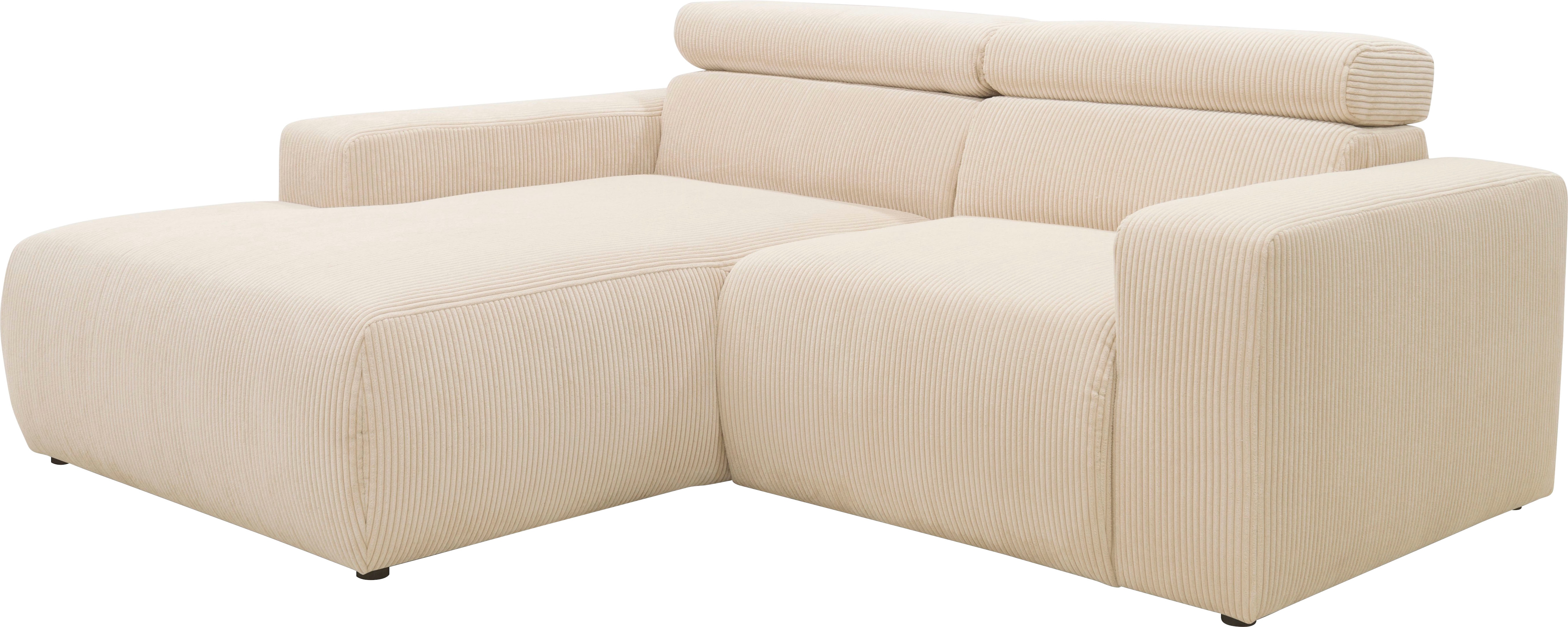 Thumbnail - DOMO collection Ecksofa "Brandon B/T: 214/175 cm, belastbar bis 140kg/ Sitz, L-Form", Cord, creme