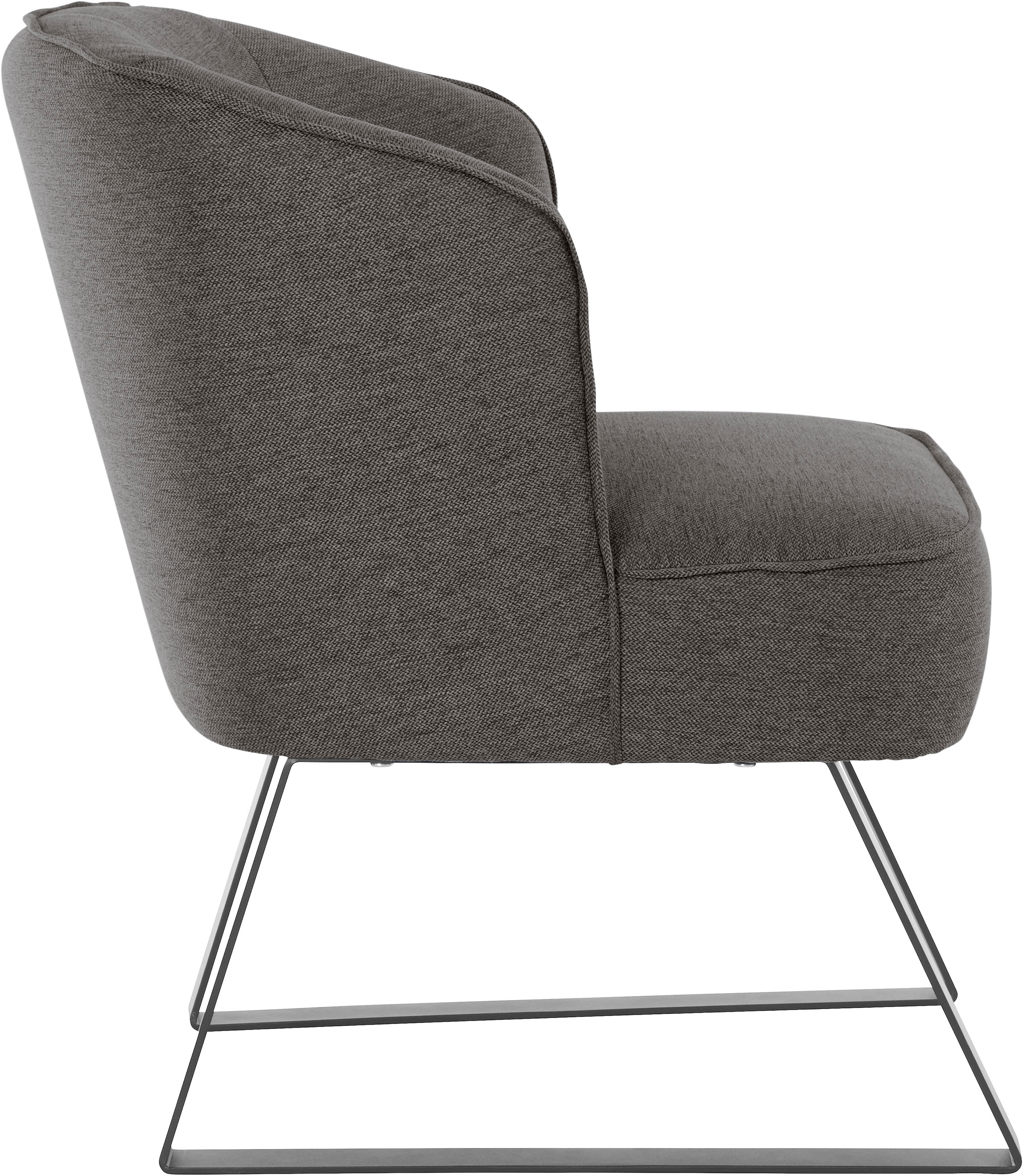 exxpo - sofa fashion Sessel »Americano, Loungesessel«, mit Keder und Metallfüßen, Bezug in verschiedenen Qualitäten, 1 Stck.