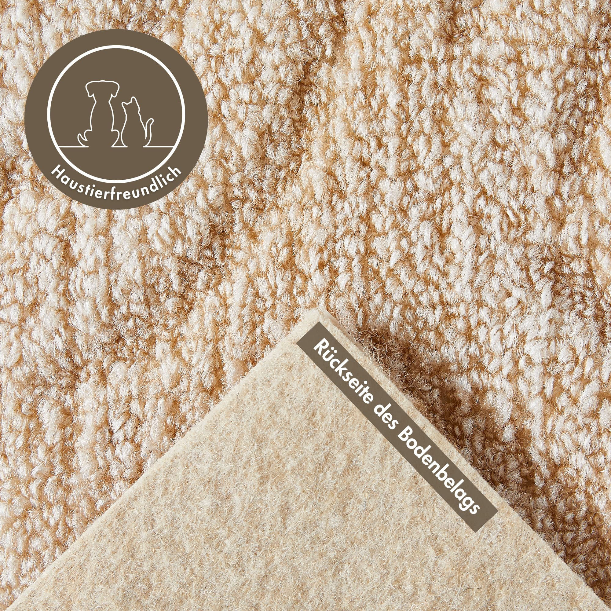 Thumbnail - Andiamo Teppichboden "Emmy, Strukturschlinge, Made in Belgium" rechteckig 9 mm Höhe gemustert, Breite 400 cm, Hoch-Tief ...