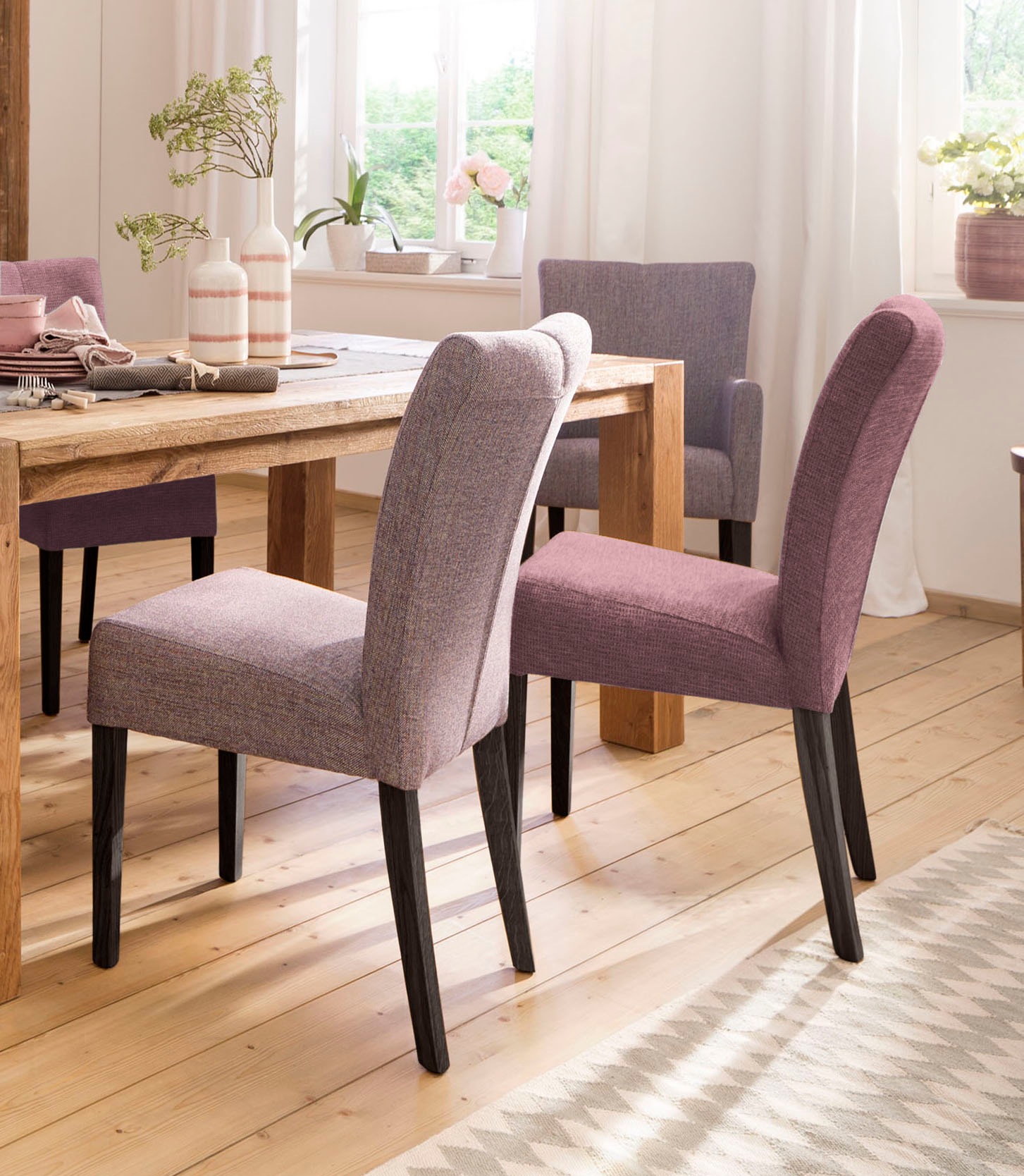 Home affaire Esszimmerstuhl "Queen" (Set) 2 Stk.Beine aus massiver Buche, w günstig online kaufen