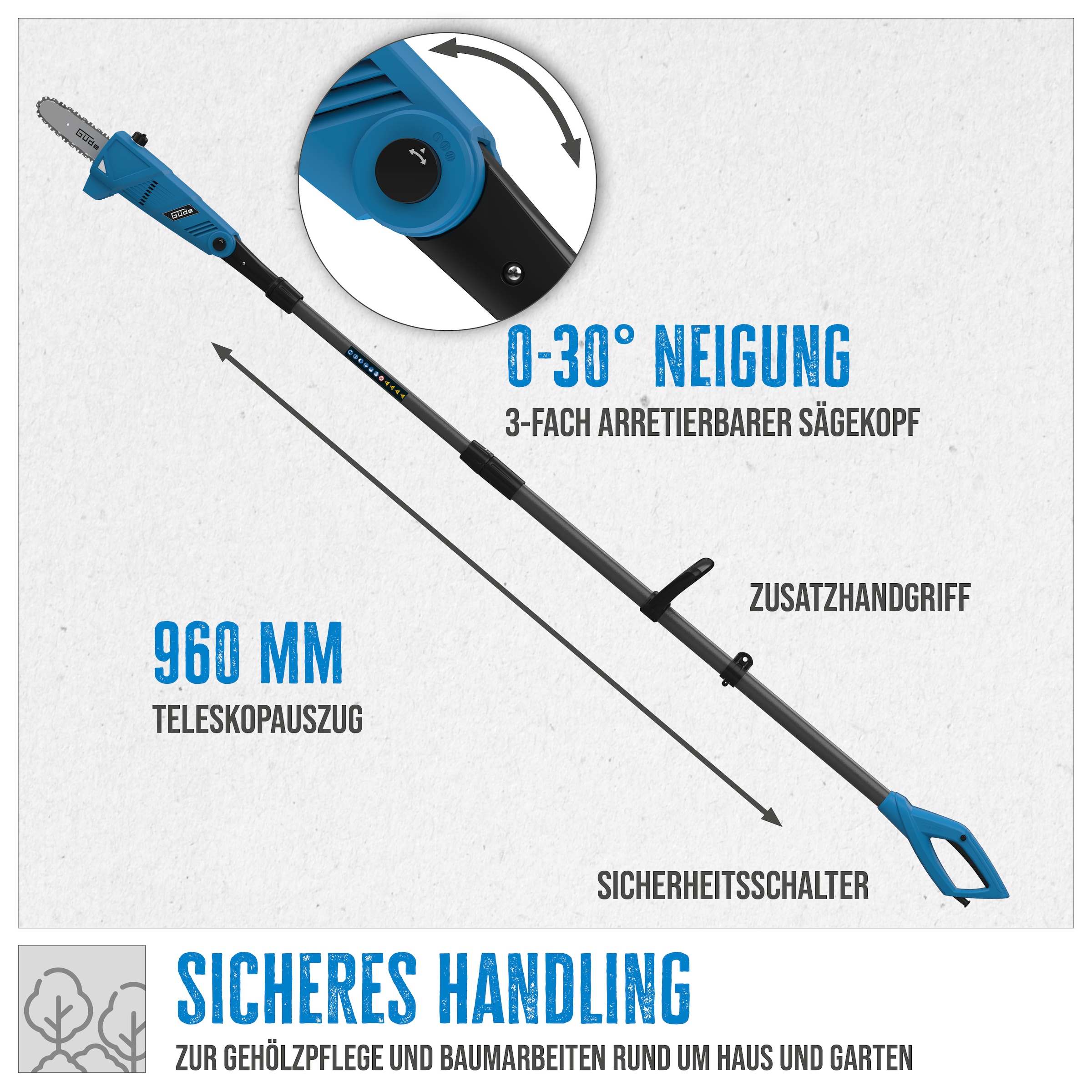 Güde Hochentaster »»GAK 7118.1««, Teleskopauszug 960 mm