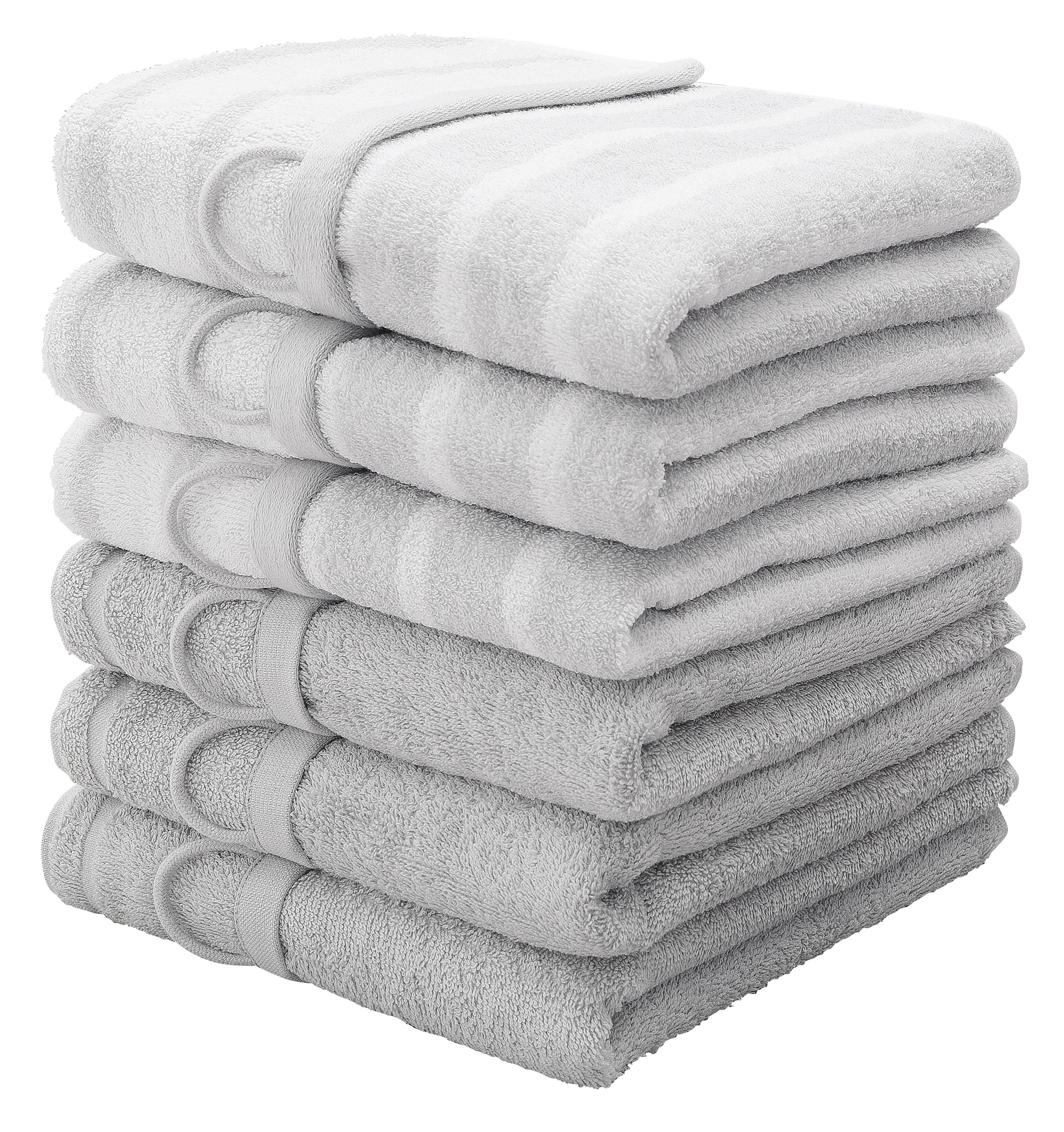 OTTO home Handtücher "Finn" im 6 teiligen Set, Uni- und gestreiftes Design aus 100% Baumwolle