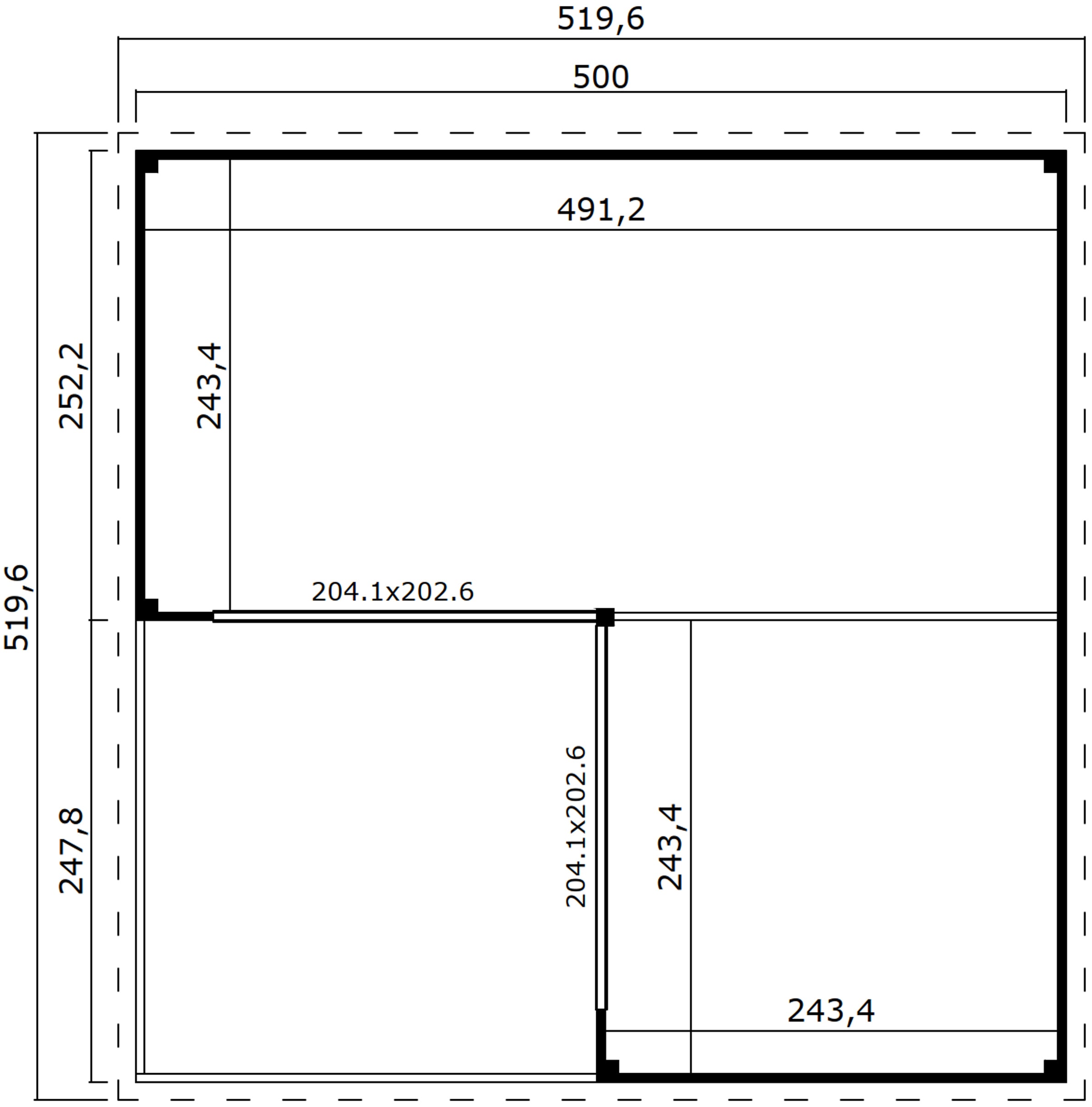 LASITA MAJA Gartenhaus »DOMEO 6 LOGGIA SCHWEDENROT/ANTHRAZIT« mit Überdachung , Fundamentmass 5000 x 5000 , Schwedenrot