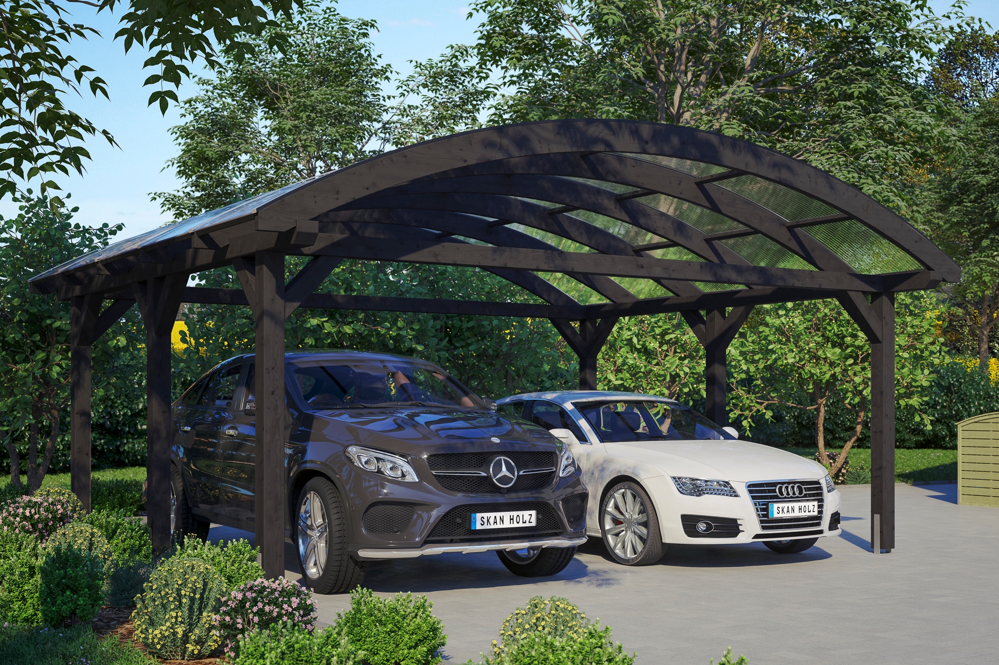 Skanholz Doppelcarport »Franken«, Holz, 550 cm, Anthrazit