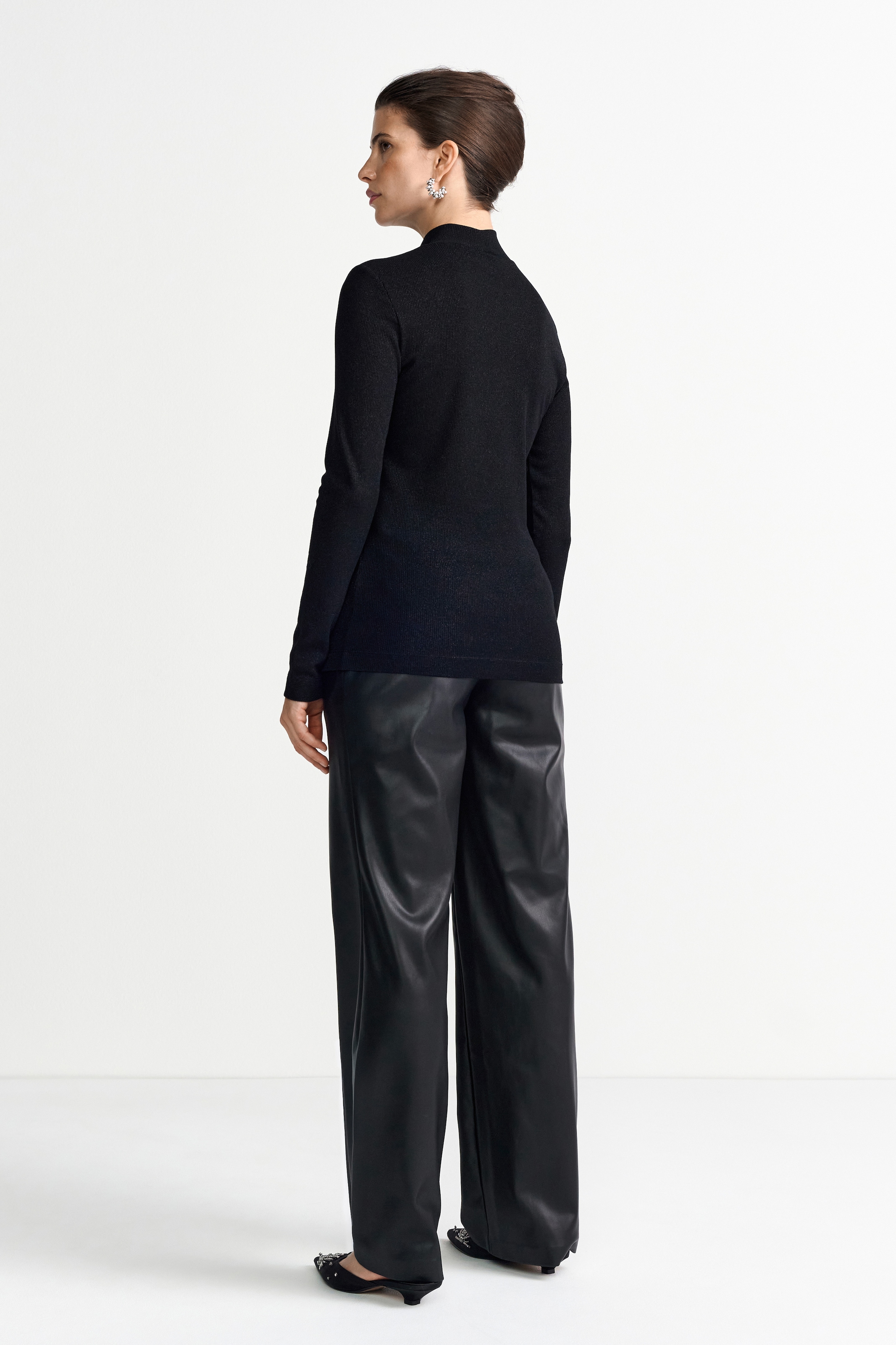 RICHROYAL Longsleeve mit Glitzereffekten, Turtleneck, enger Schnitt