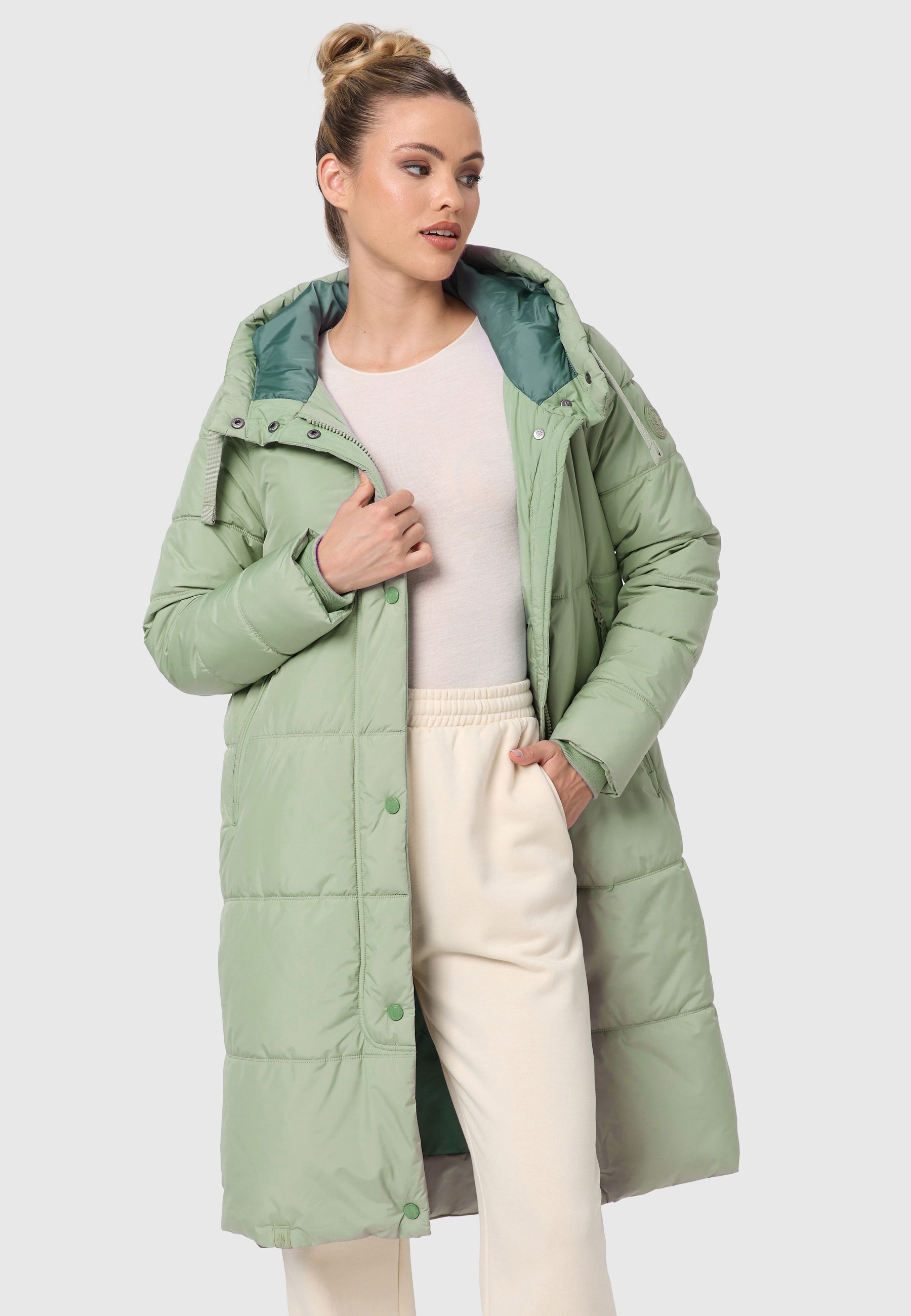 Marikoo Winterjacke »Soranaa«, langer Winter Mantel mit Kapuze