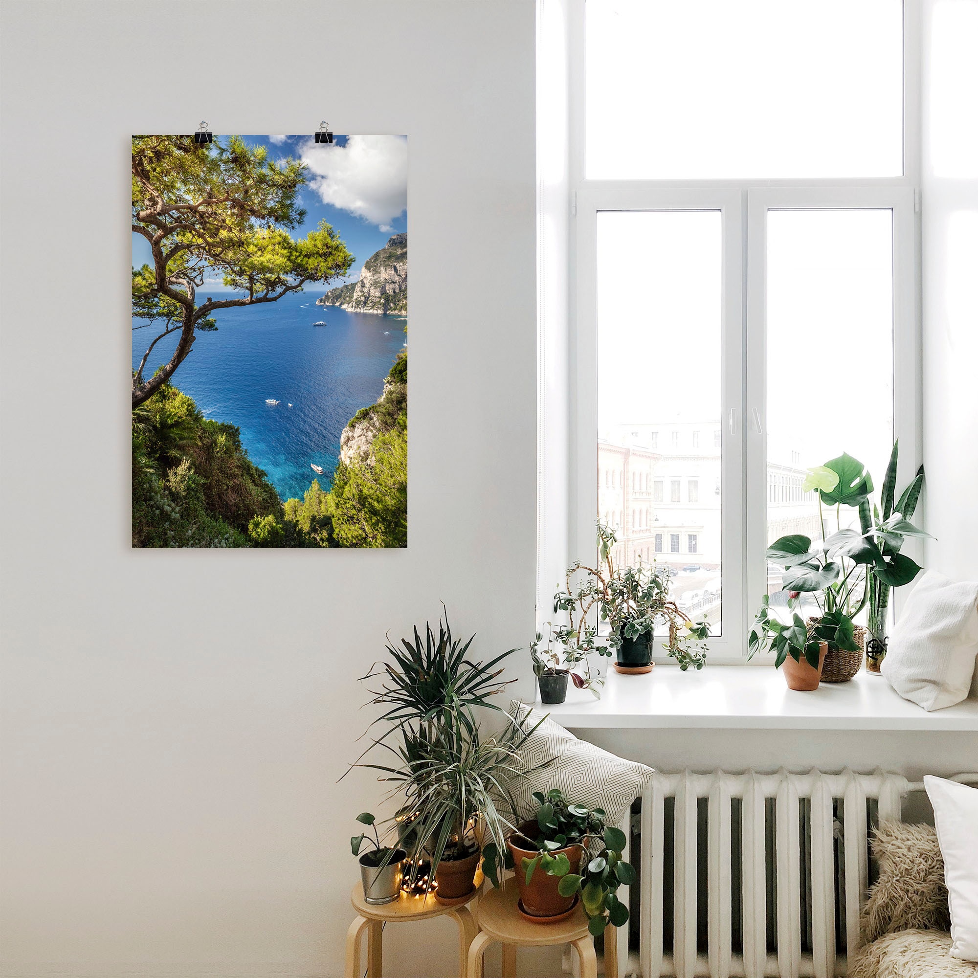 Artland Wandbild »Punta de Masullo, Insel Capri, Italien«, Meer Bilder, (1 St.), als Alubild, Outdoorbild, Leinwandbild, Poster, Wandaufkleber