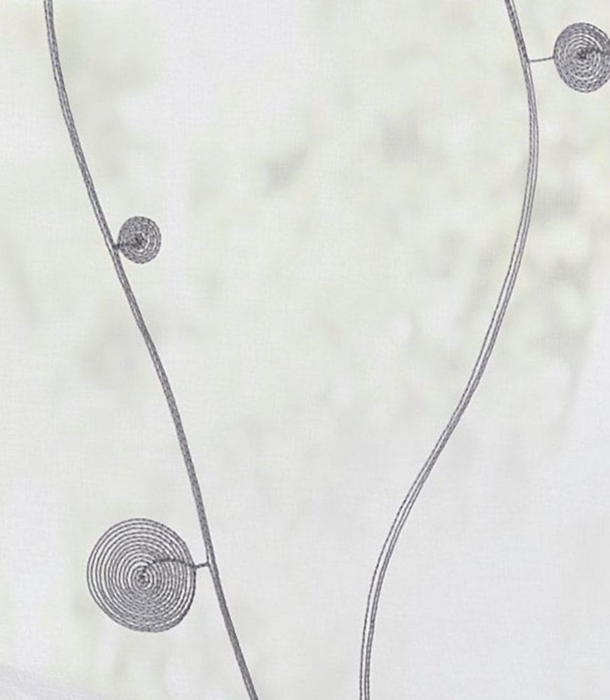 Kutti Vorhang »Nelly«, (1 St.), mit praktischen Ösen, halbtransparent,  modern bestickt Kreise grau | BAUR