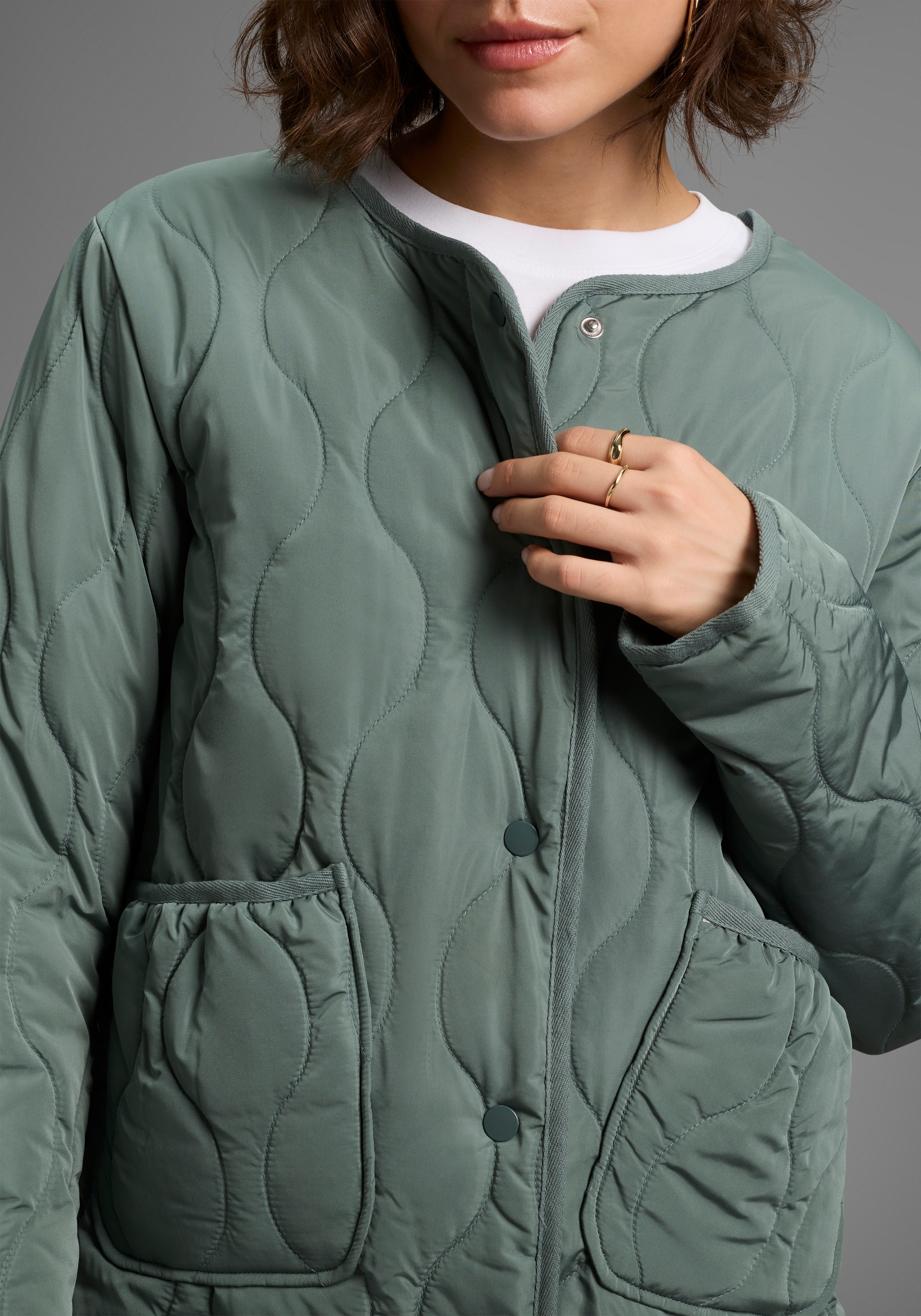 Thumbnail - Laura Scott Steppjacke ohne Kapuze Leichte Übergangsjacke, mit modischem Steppmuster