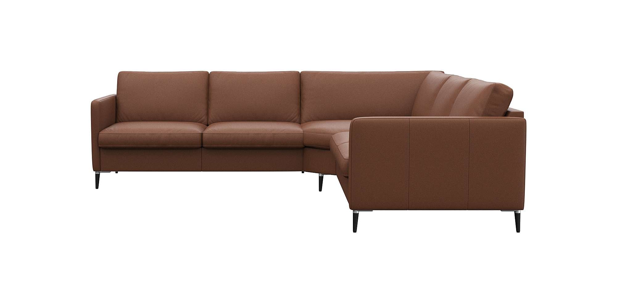 FLEXLUX Ecksofa "Fiore, L-Form, bequem und komfortabel durch hochwertigem Sitzaufbau" schmale Armlehnen, Kaltschaum, Füße Alu+schwarz