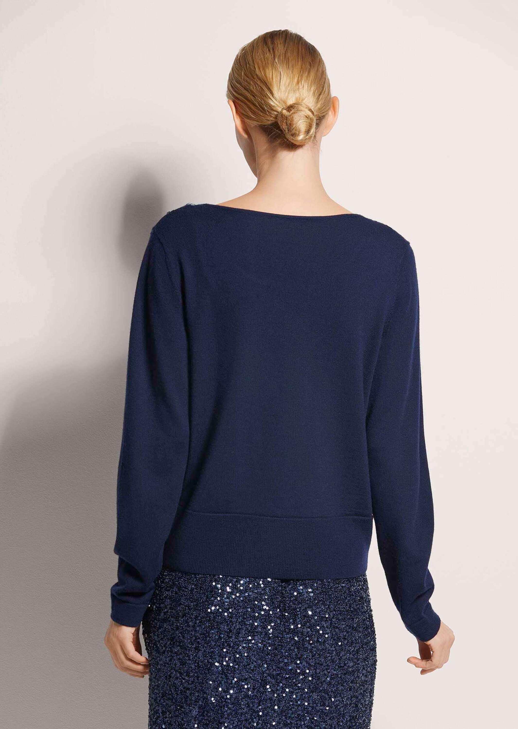 MADELEINE Longpullover »Pullover Rundhals-Pullover mit Glanz-Effekt«